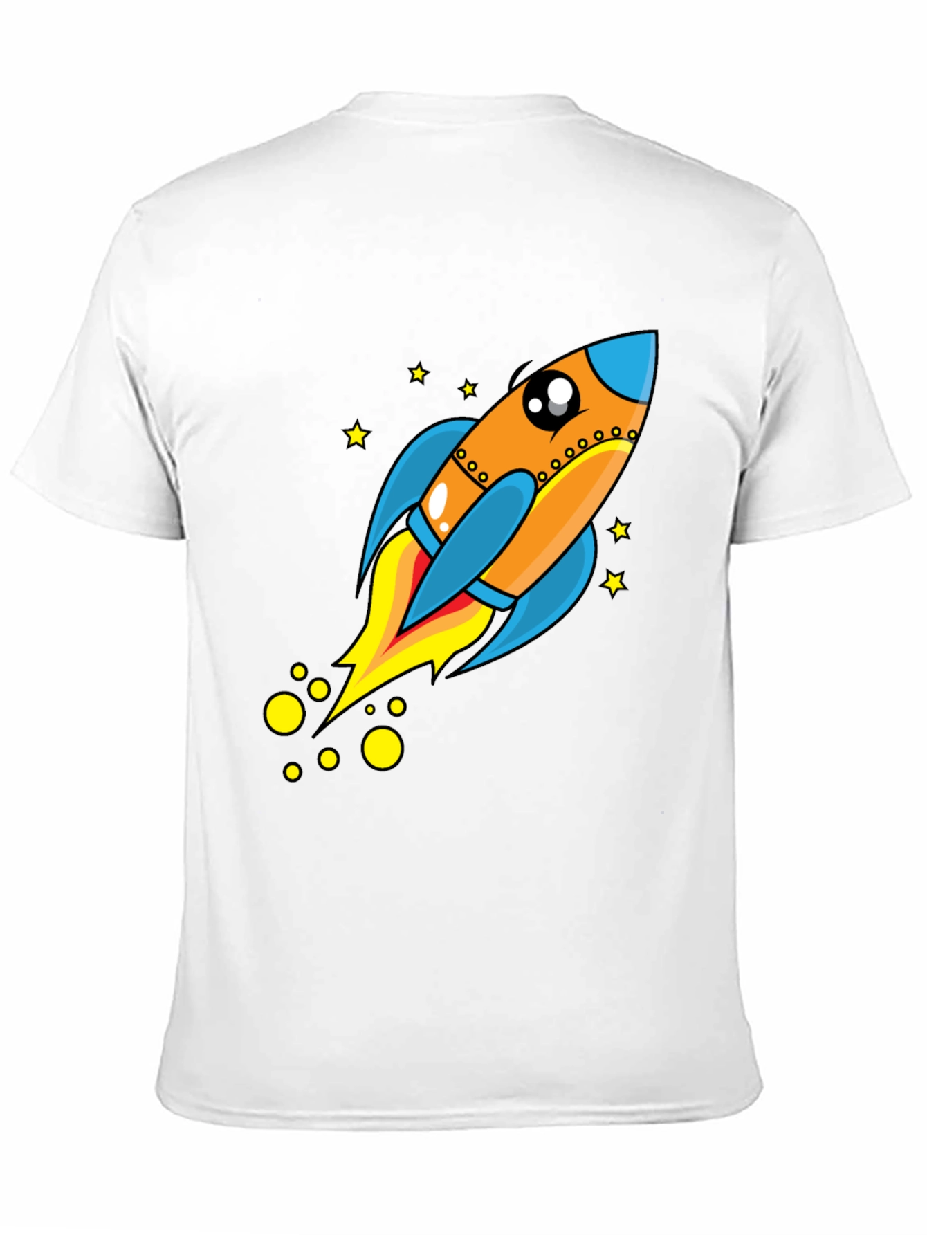 Rocket Ship Graphic Tee - Black Cotton T-Shirt