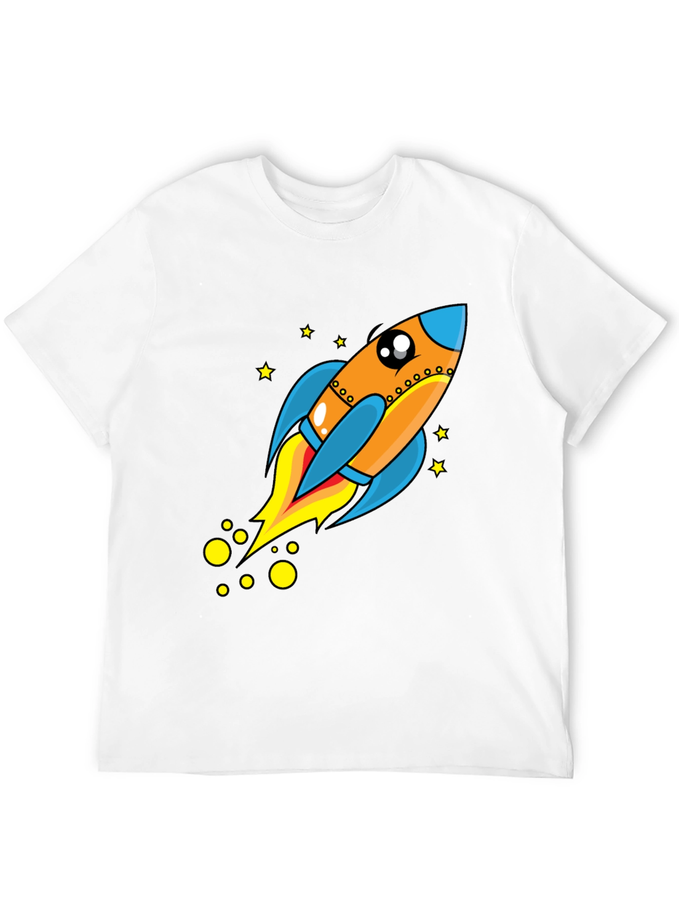 Rocket Ship Graphic Tee - Black Cotton T-Shirt