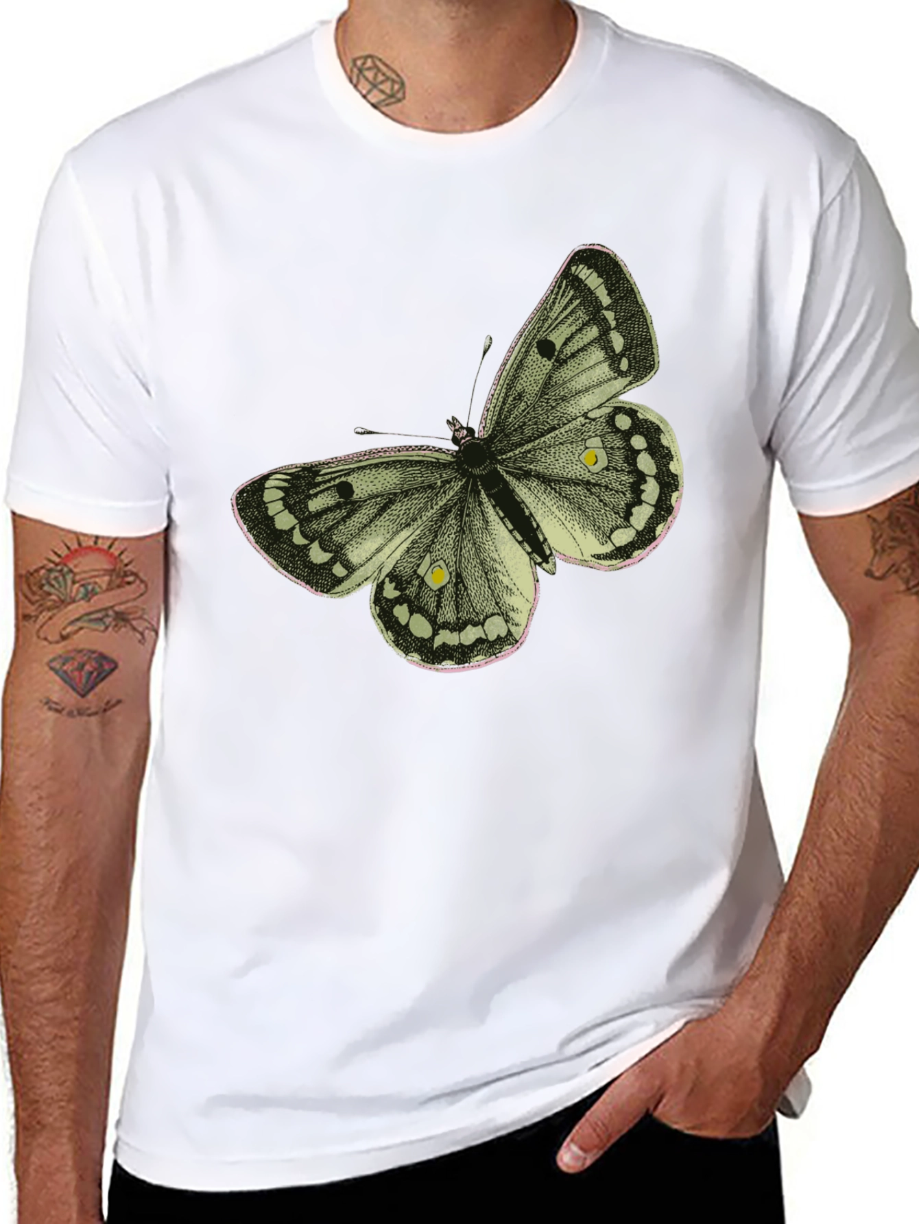 Butterfly Graphic Tee - Stylish Black Cotton T-Shirt