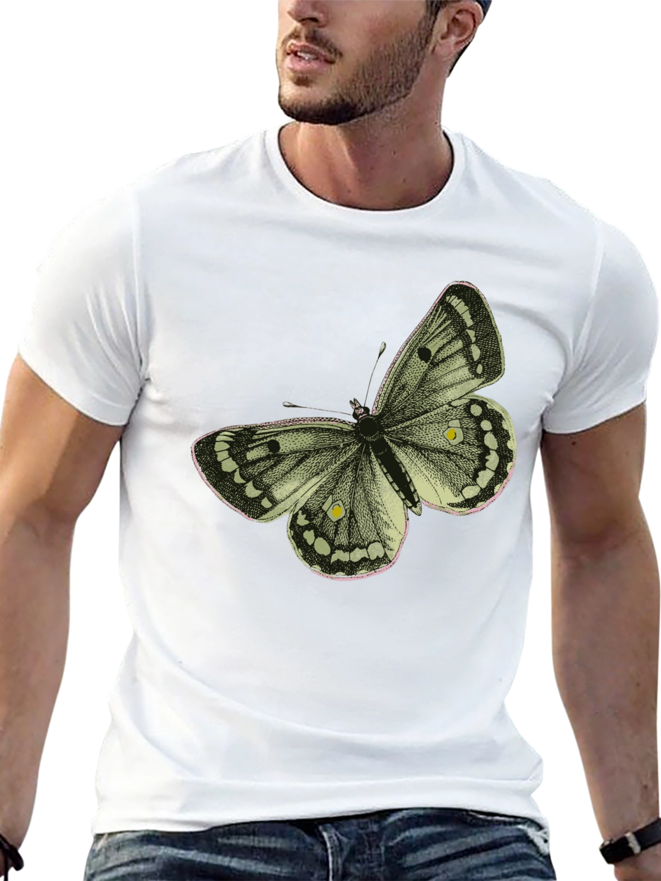 Butterfly Graphic Tee - Stylish Black Cotton T-Shirt