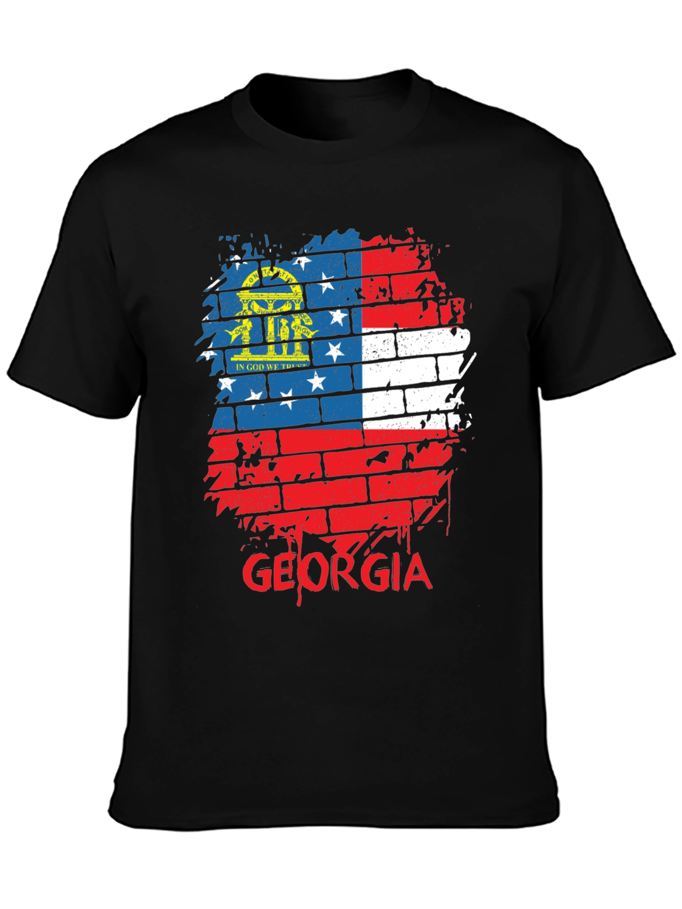 Georgia Flag Brick Wall T-Shirt