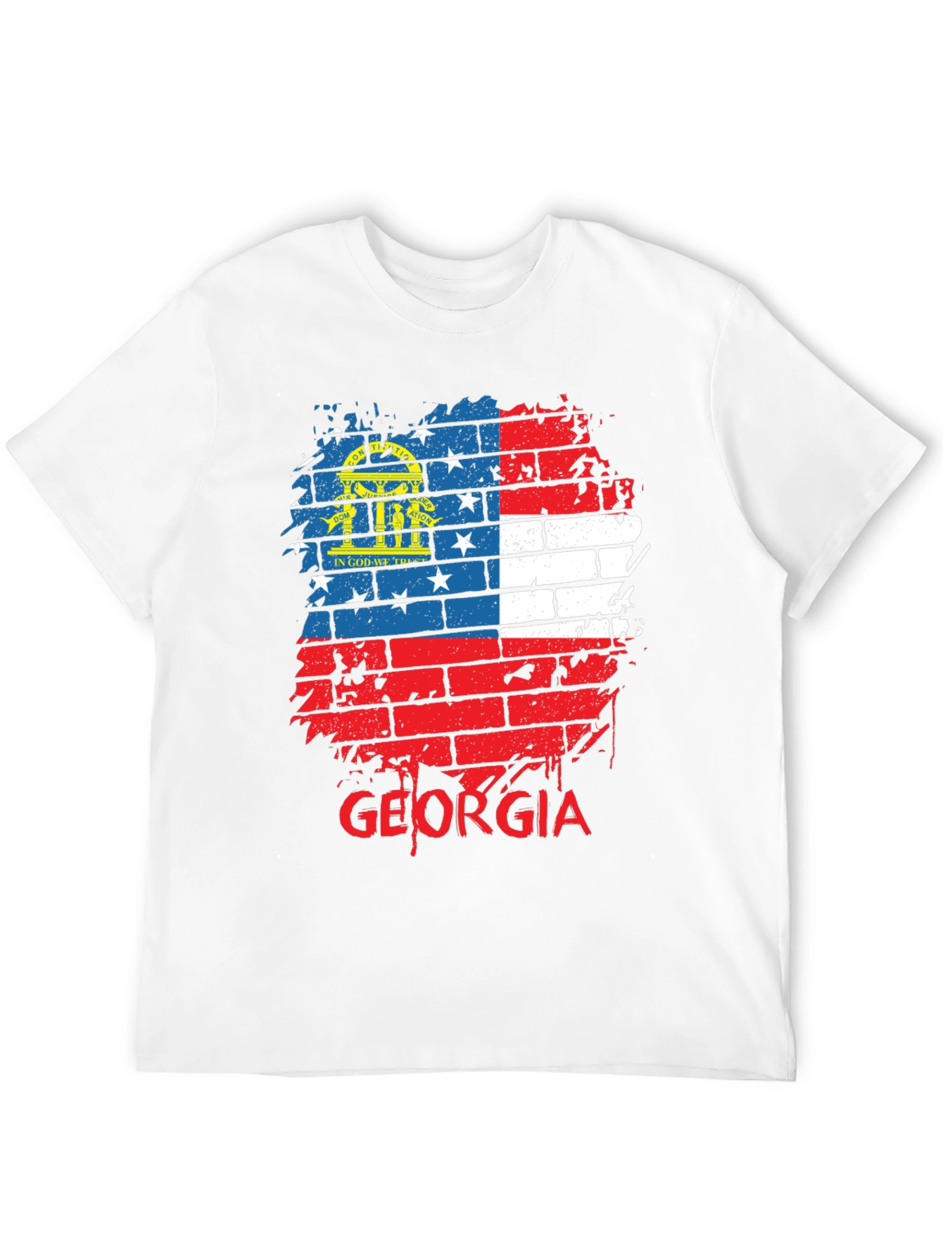 Georgia Flag Brick Wall T-Shirt