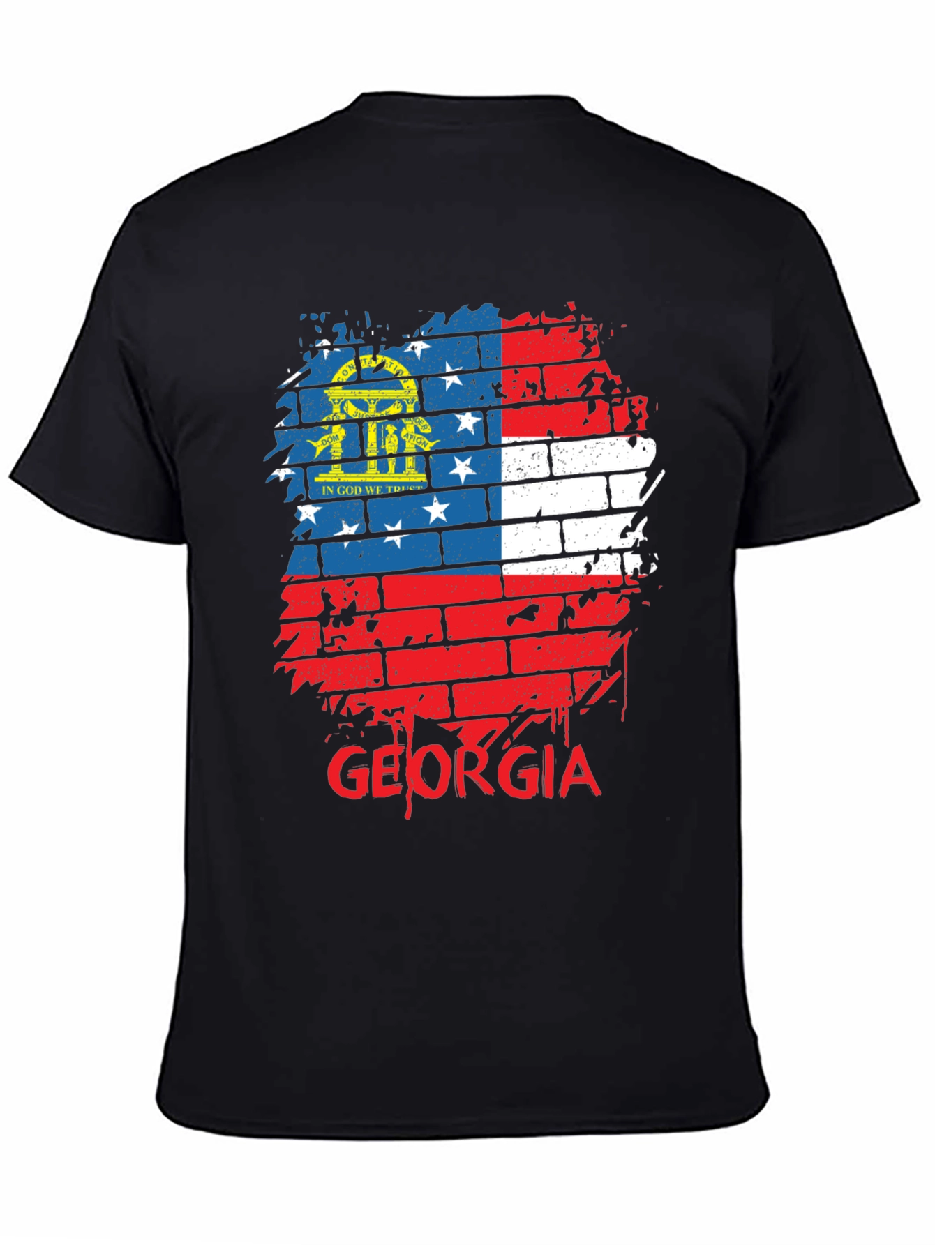 Georgia Flag Brick Wall T-Shirt