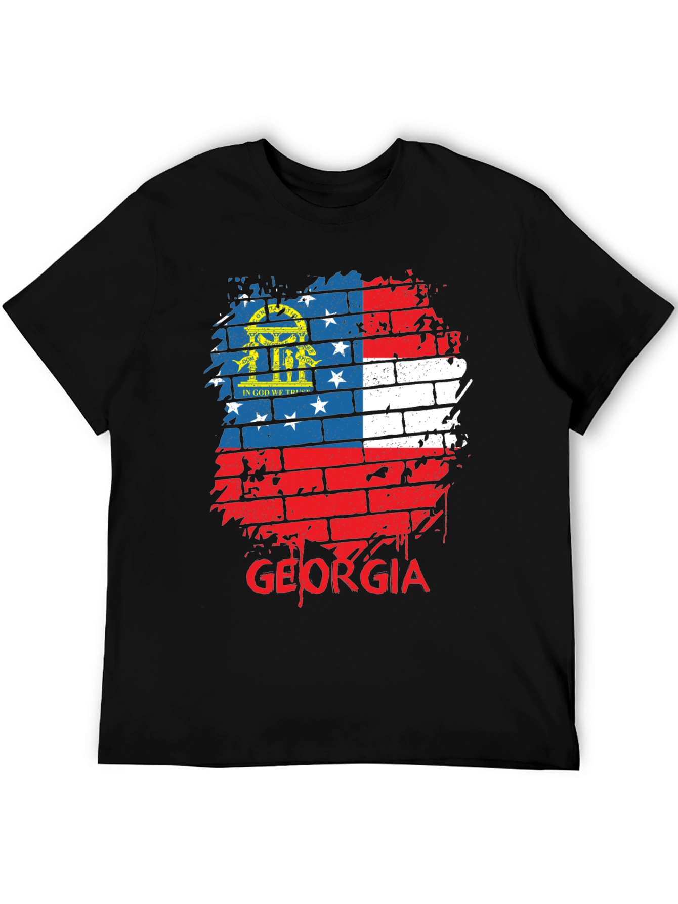Georgia Flag Brick Wall T-Shirt