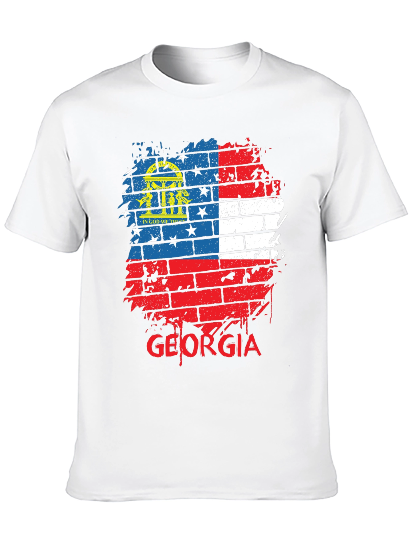 Georgia Flag Brick Wall T-Shirt
