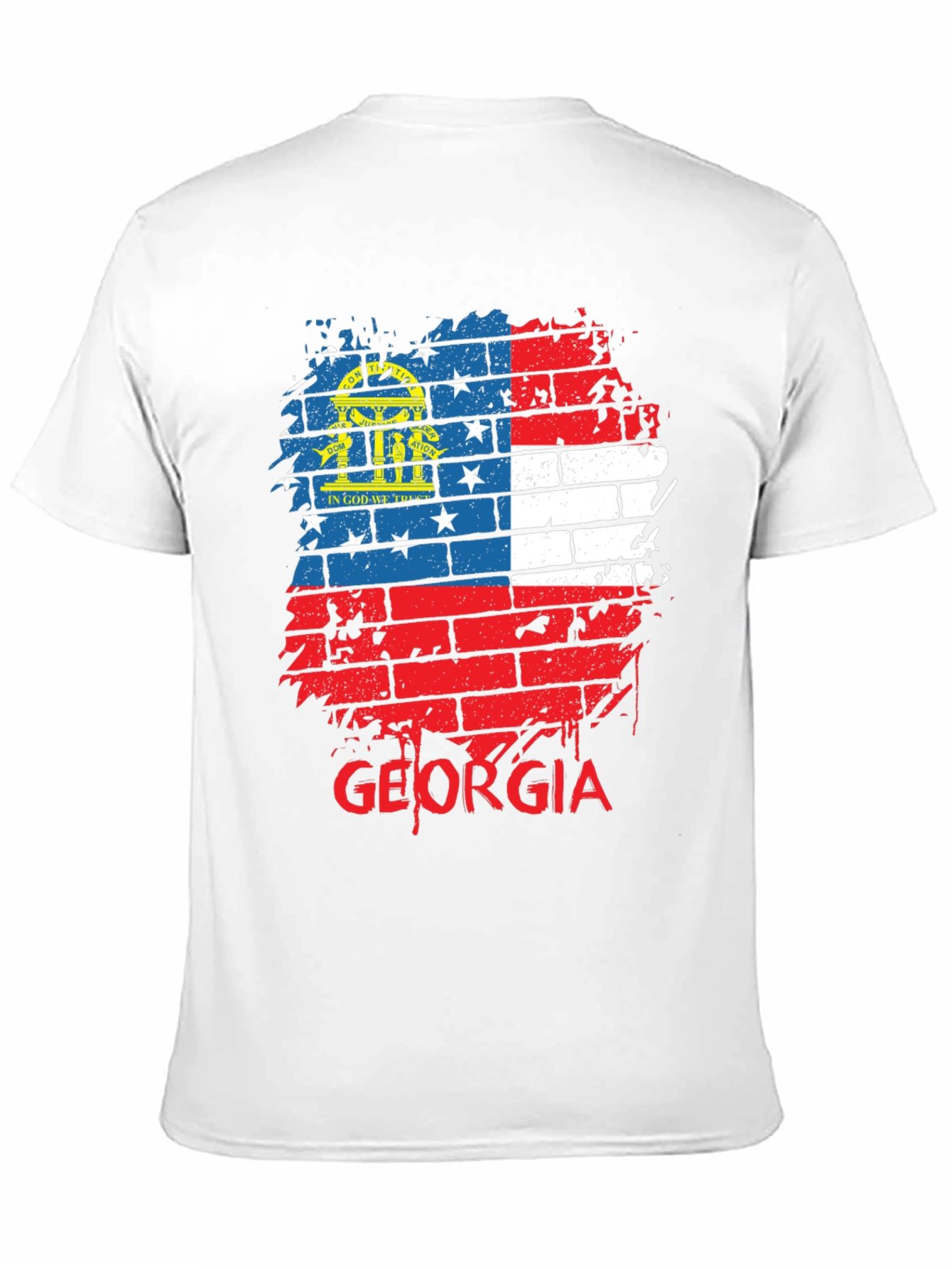 Georgia Flag Brick Wall T-Shirt