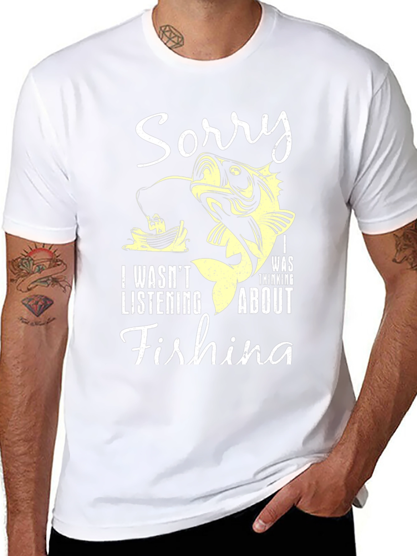 Fishing T-Shirt: Sorry I Was Thinking About Fishing