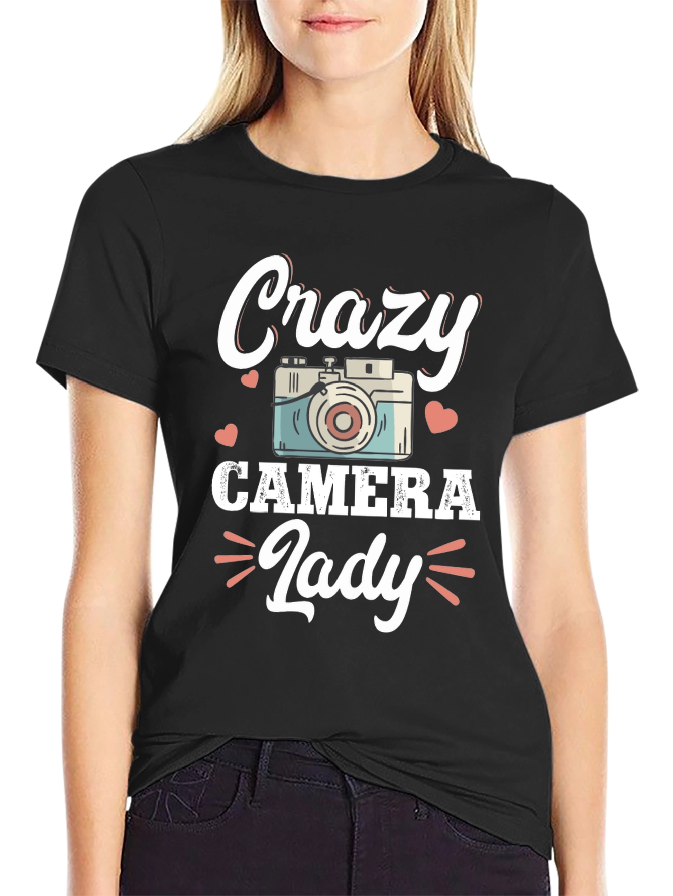 Crazy Camera Lady T-Shirt - Photographer Gift
