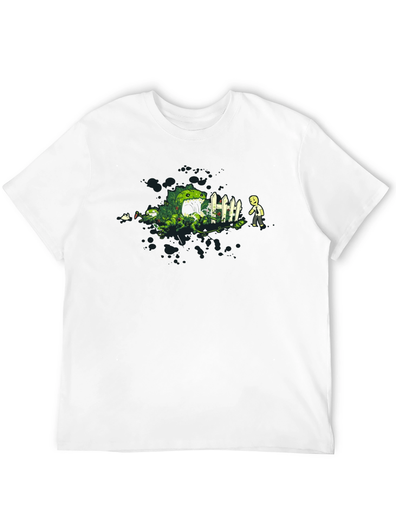 Plant Monster Graphic Tee - Black Cotton T-Shirt