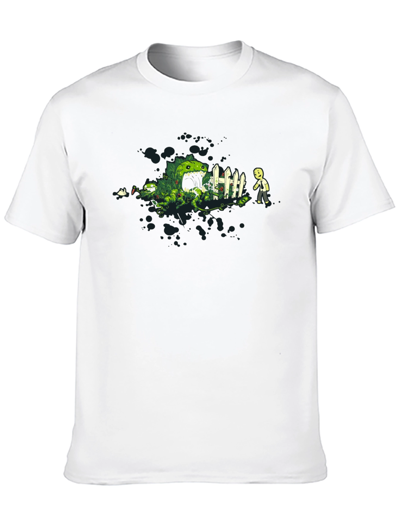 Plant Monster Graphic Tee - Black Cotton T-Shirt