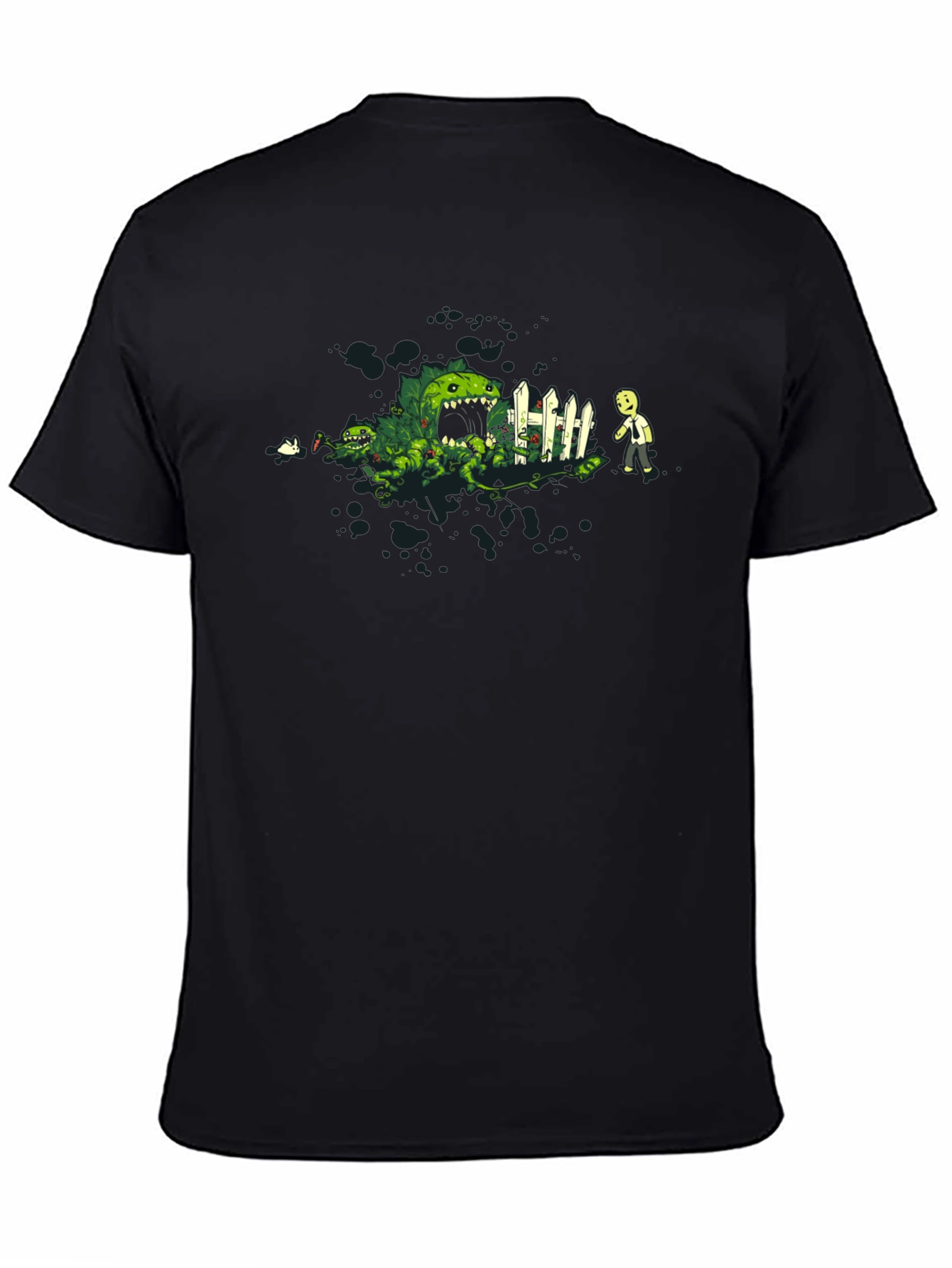 Plant Monster Graphic Tee - Black Cotton T-Shirt