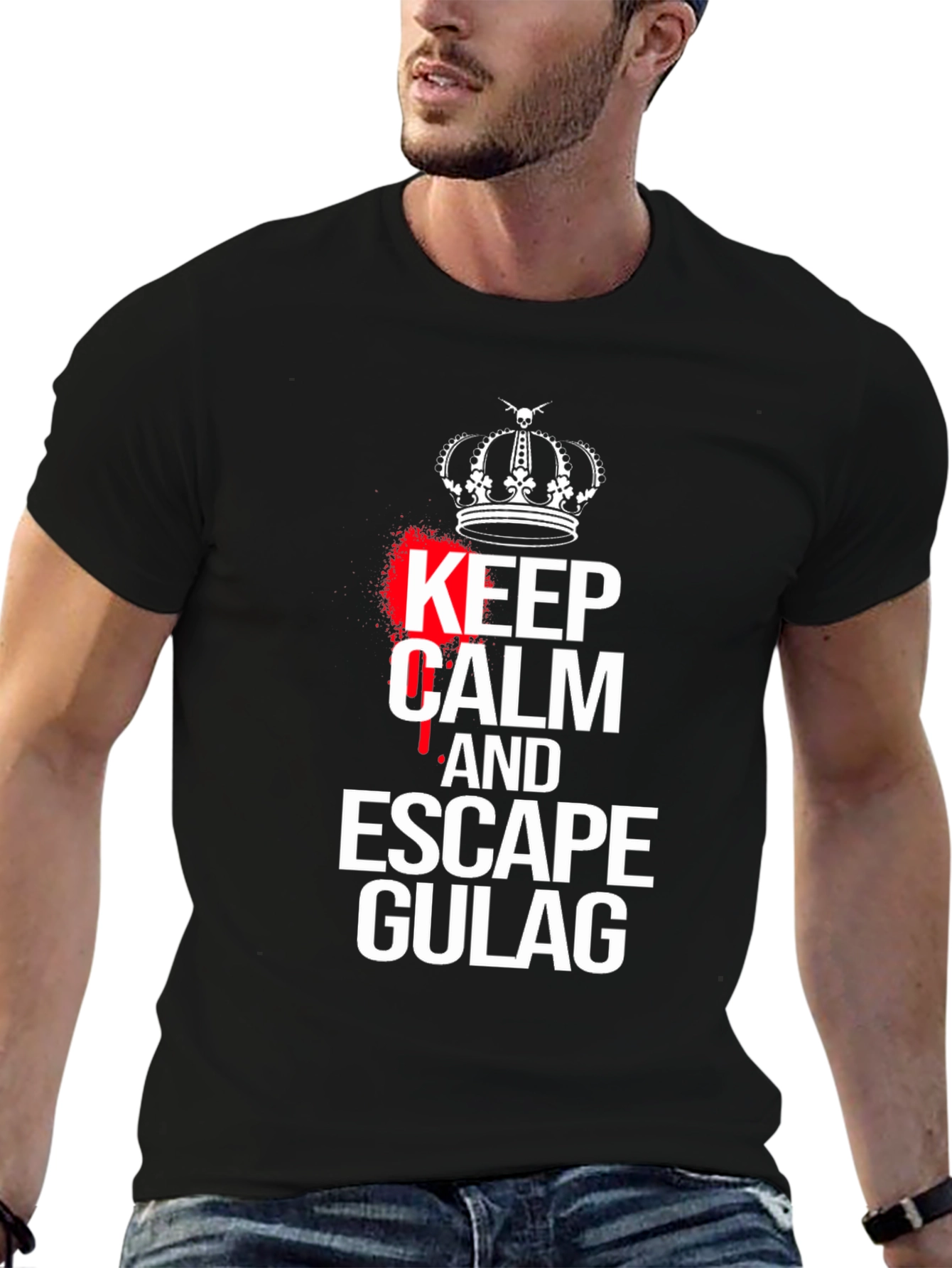 Keep Calm Escape Gulag Black T-Shirt