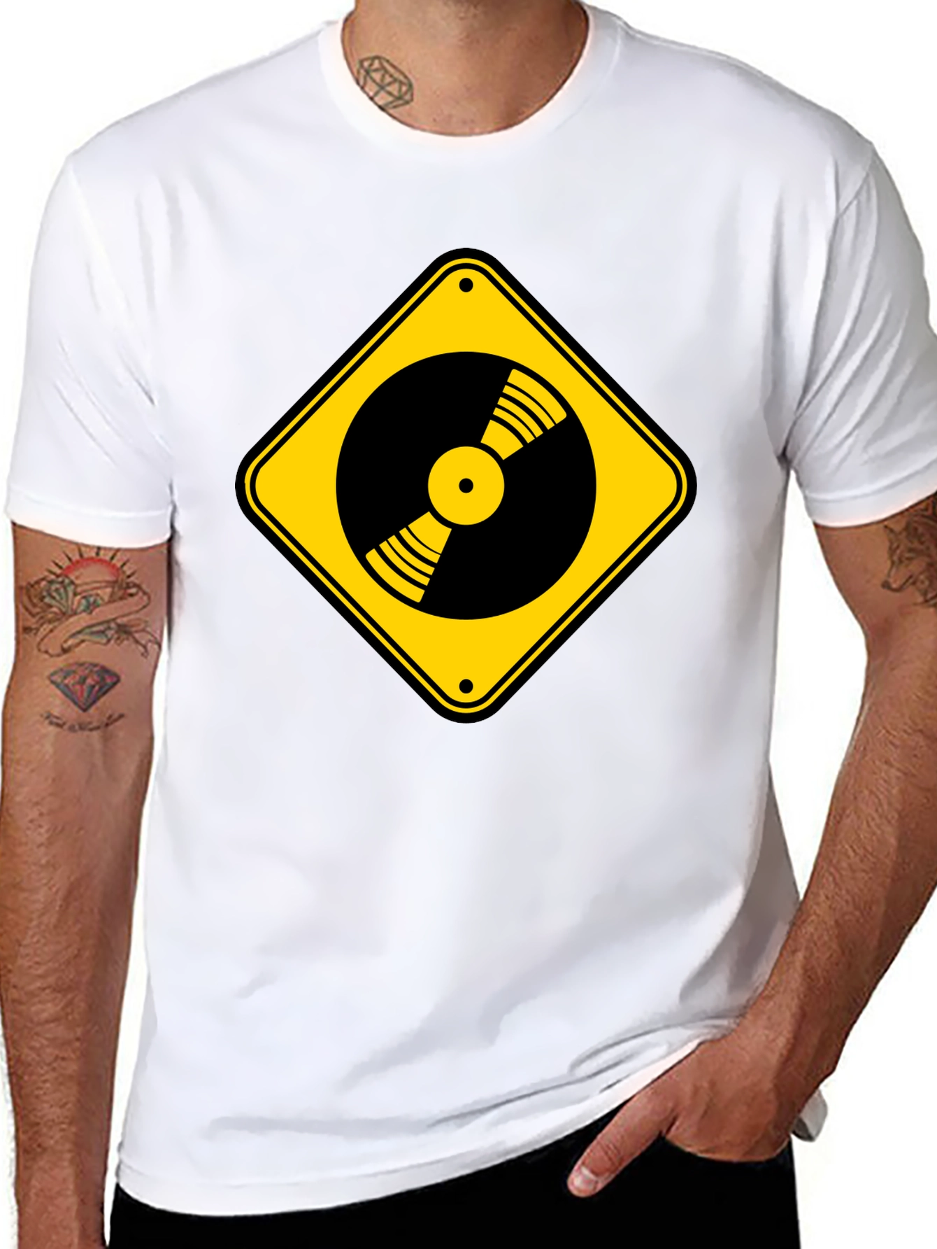 Warning Vinyl Record T-Shirt