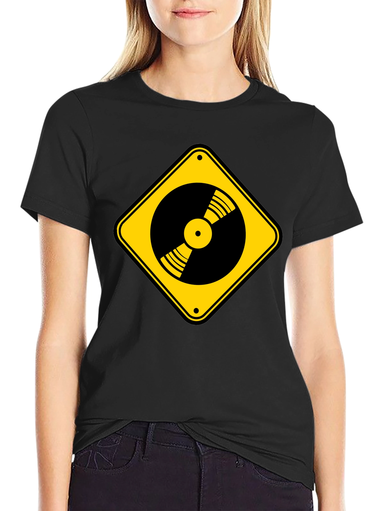 Warning Vinyl Record T-Shirt