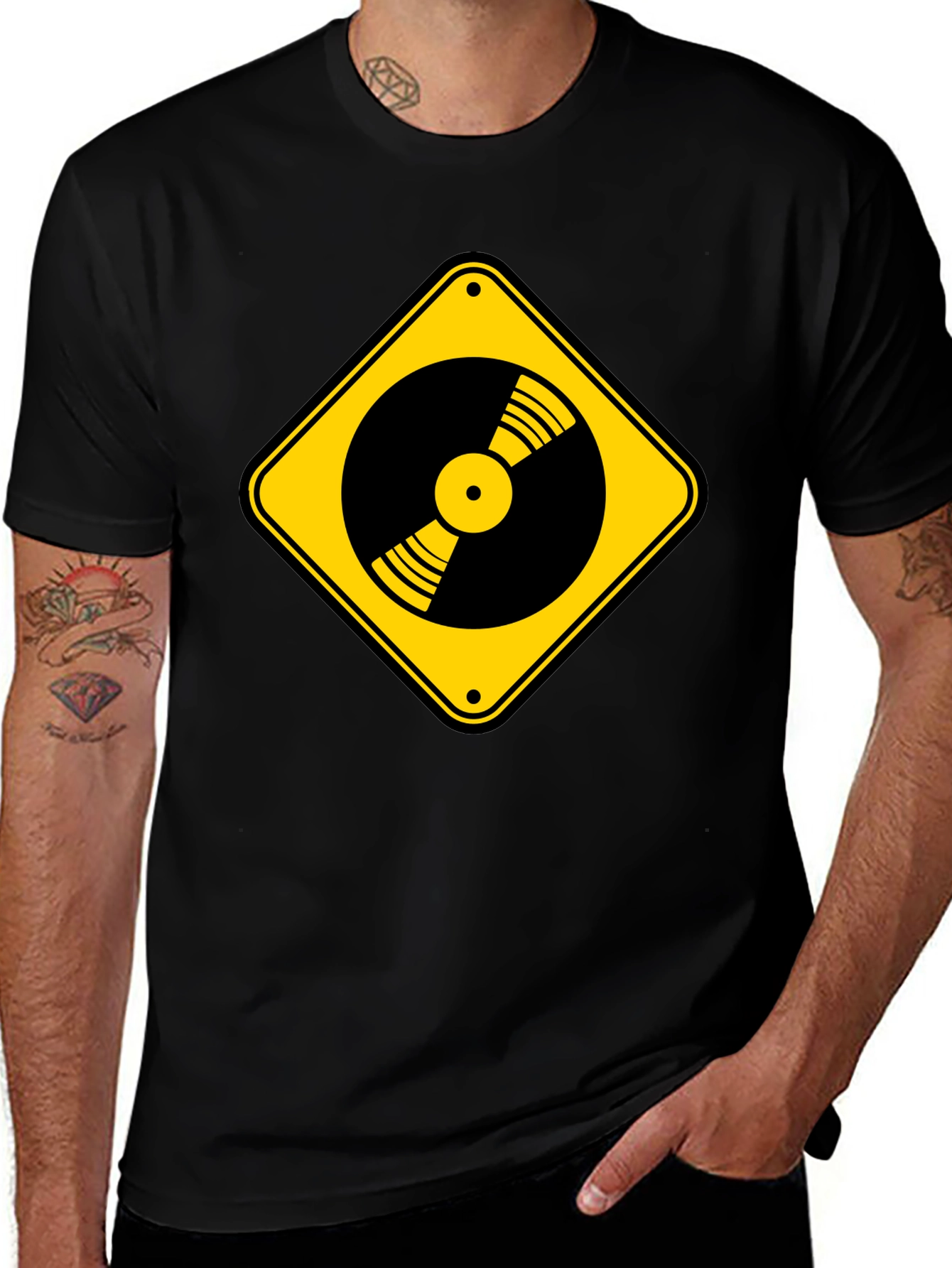Warning Vinyl Record T-Shirt