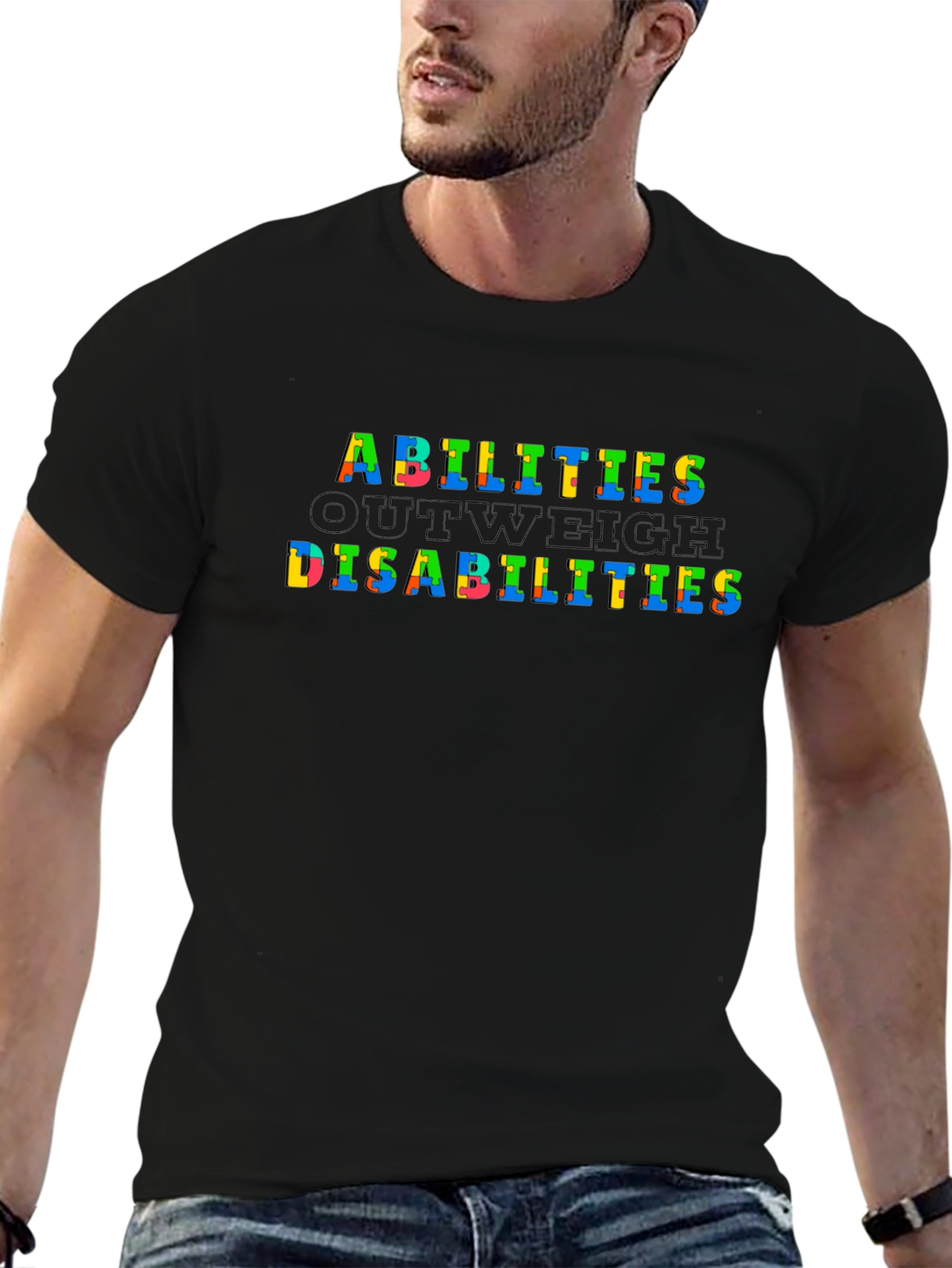 Abilities Outweigh Disabilities Graphic Tee - Black