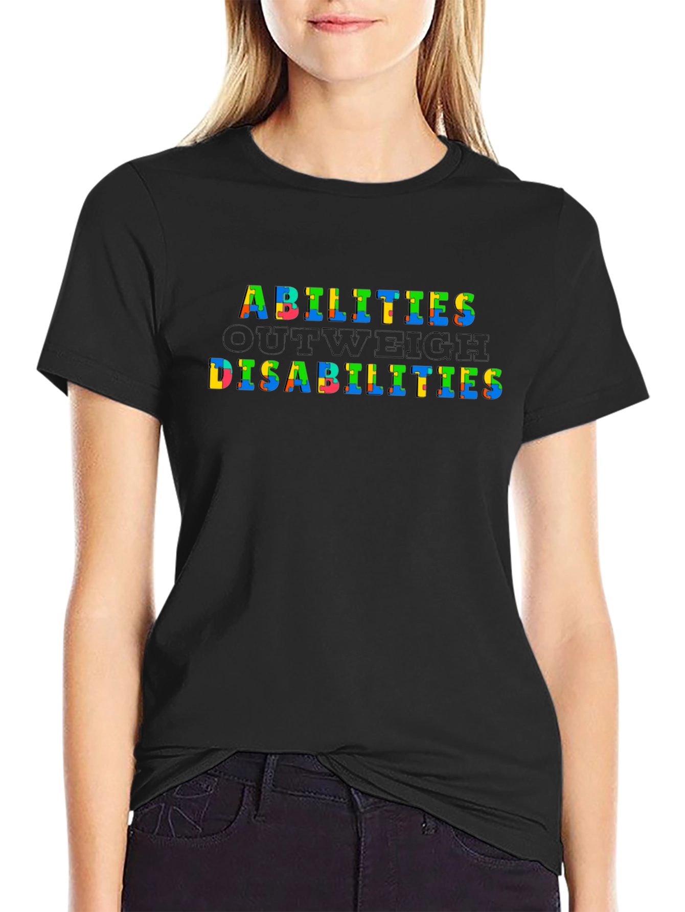 Abilities Outweigh Disabilities Graphic Tee - Black