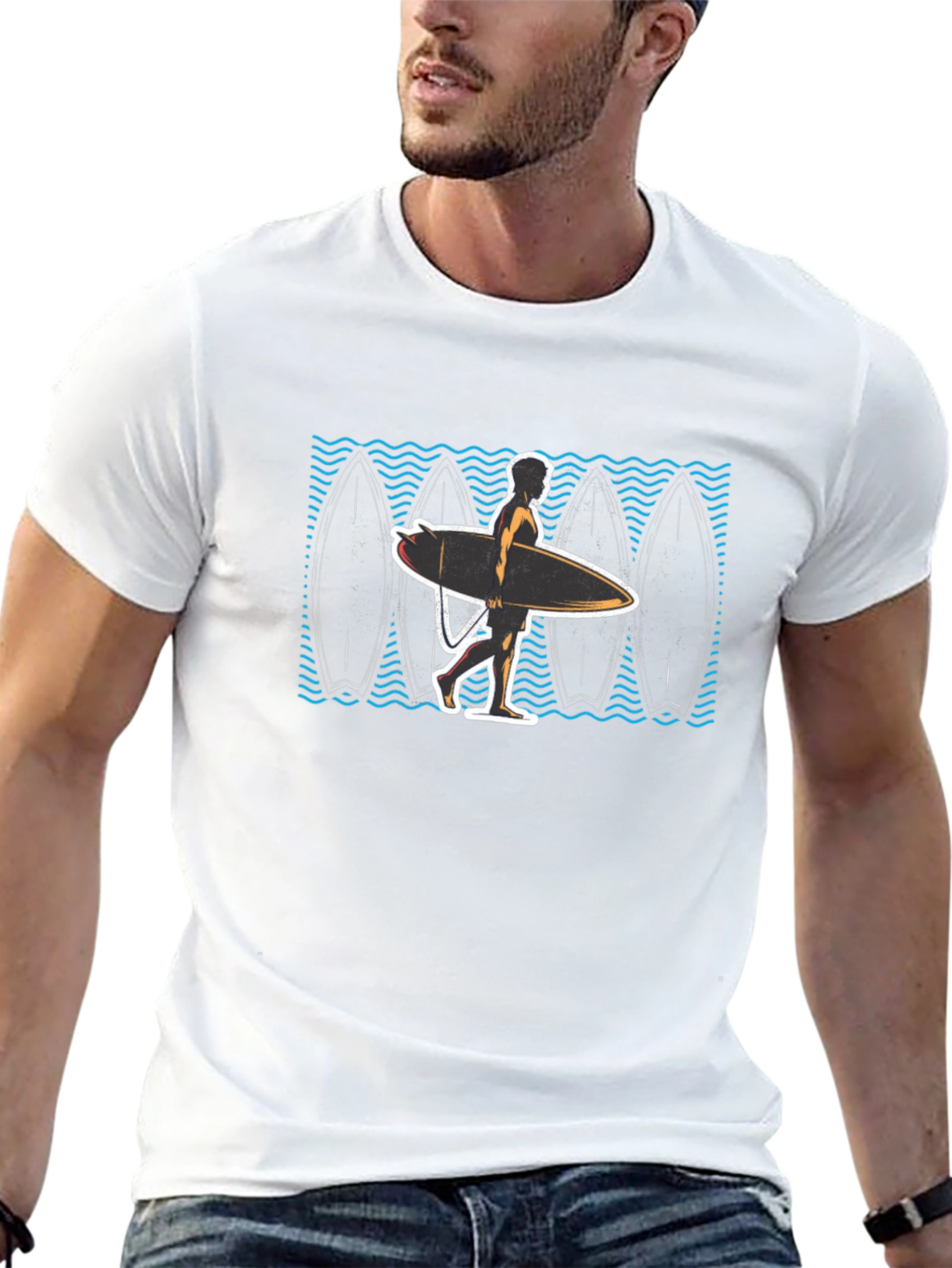 Surfer Graphic Black T-Shirt