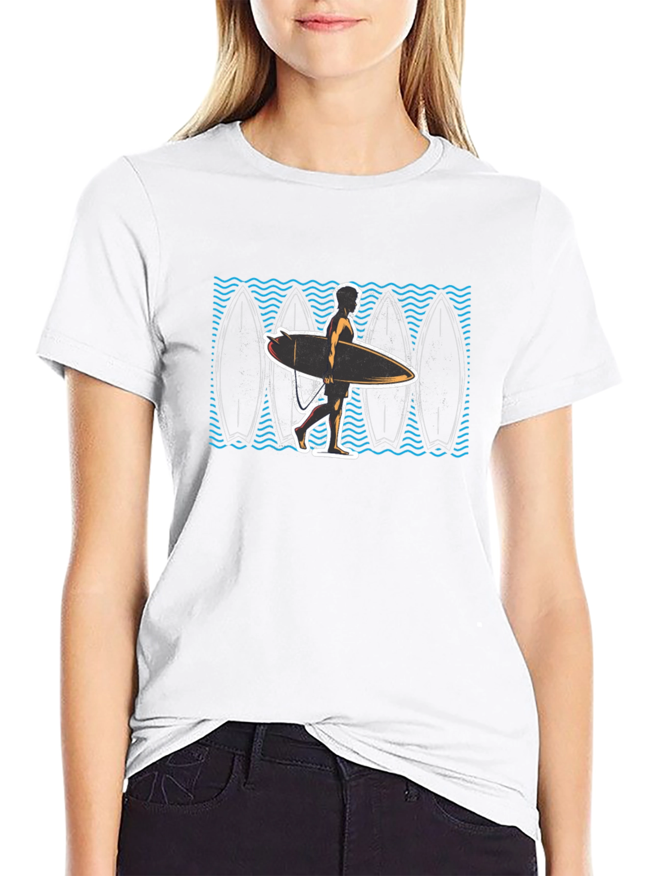 Surfer Graphic Black T-Shirt