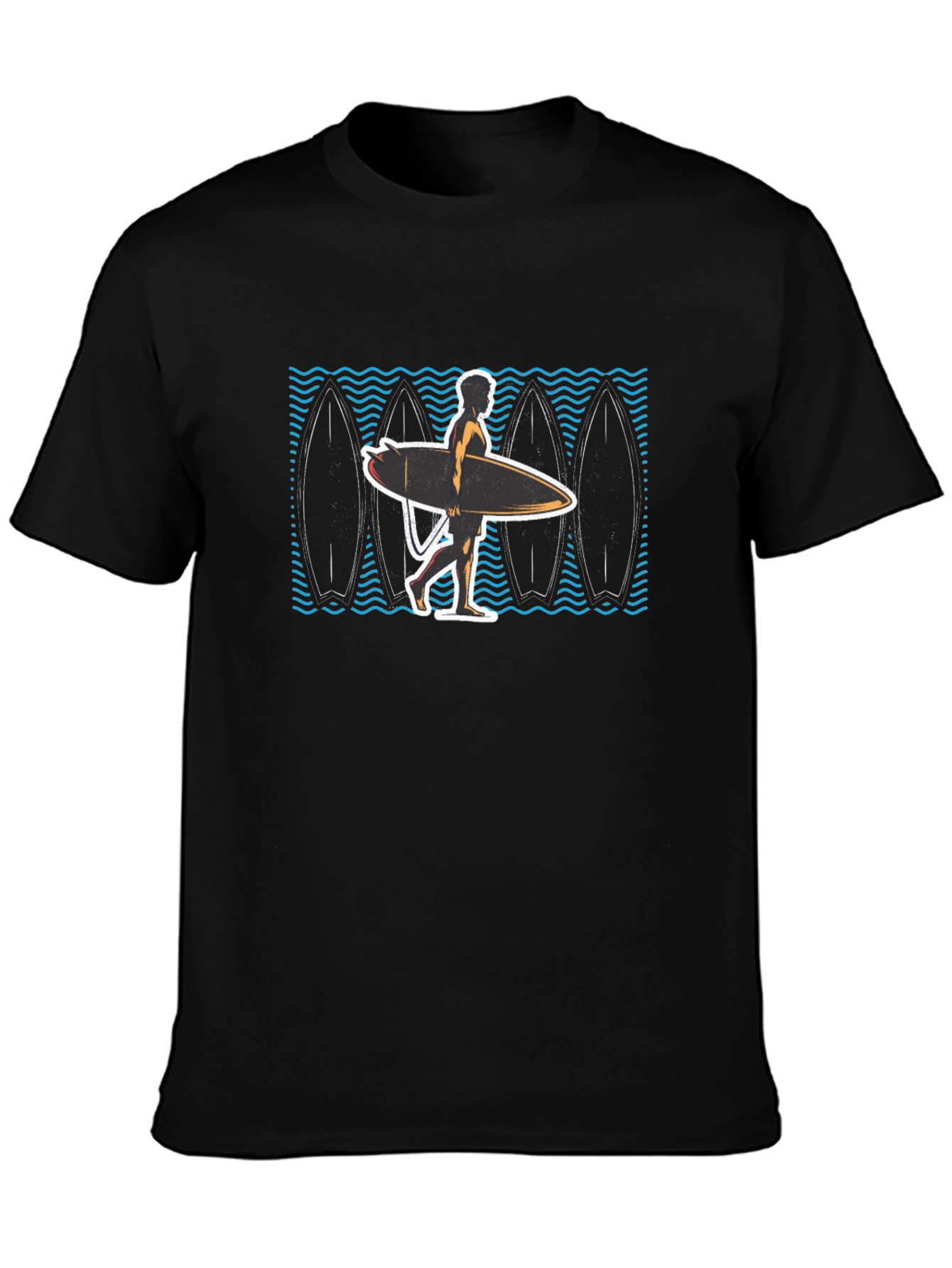 Surfer Graphic Black T-Shirt