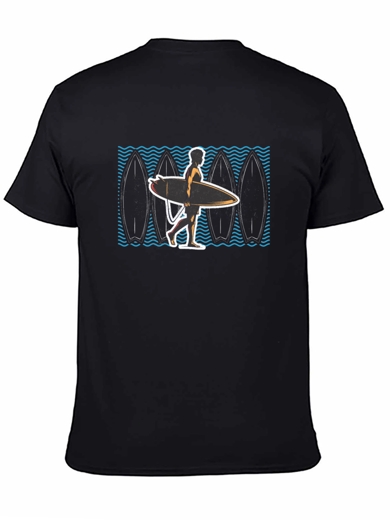 Surfer Graphic Black T-Shirt