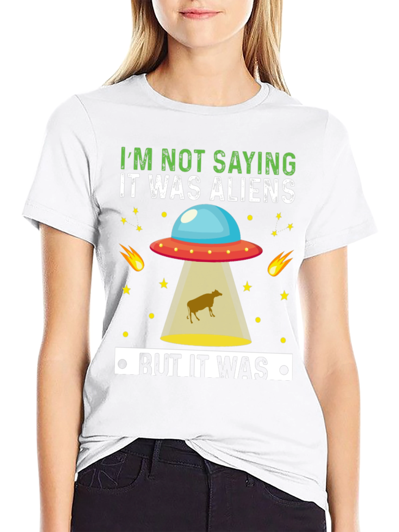 Funny Alien Abduction T-Shirt - But It Was Aliens