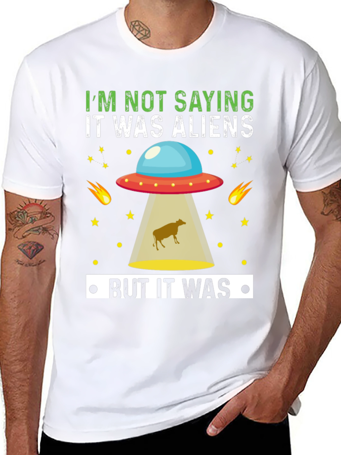 Funny Alien Abduction T-Shirt - But It Was Aliens