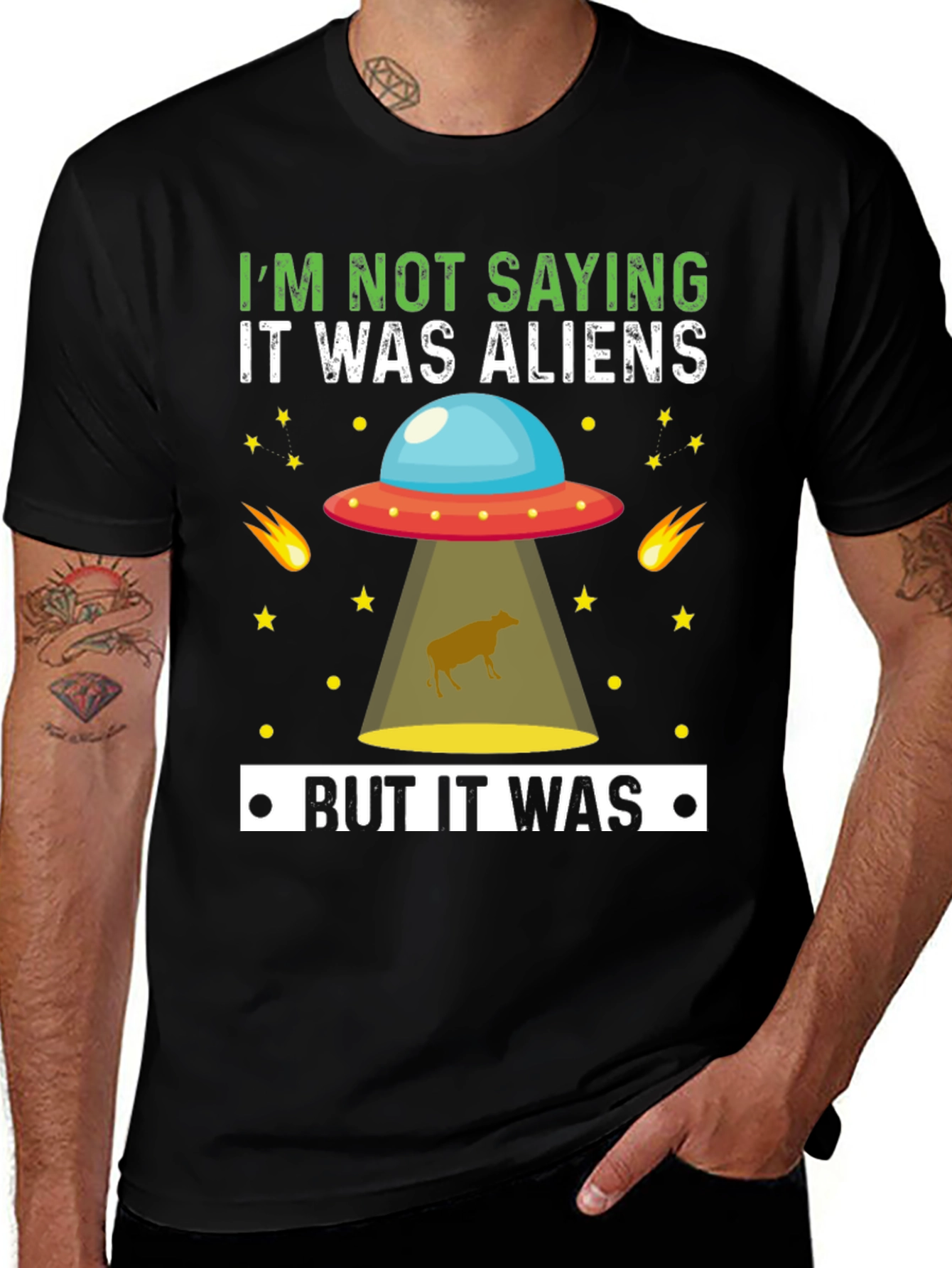 Funny Alien Abduction T-Shirt - But It Was Aliens