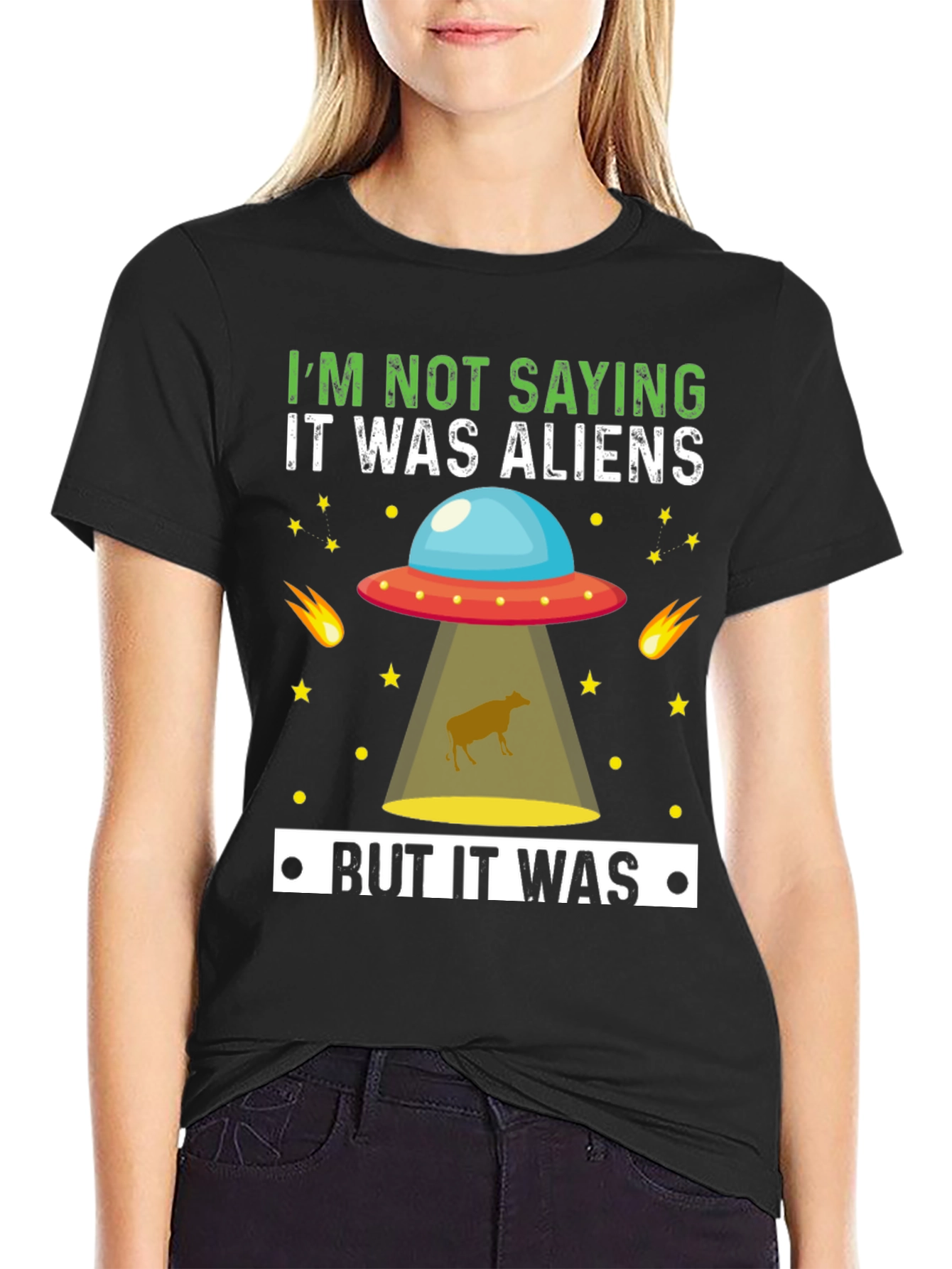 Funny Alien Abduction T-Shirt - But It Was Aliens