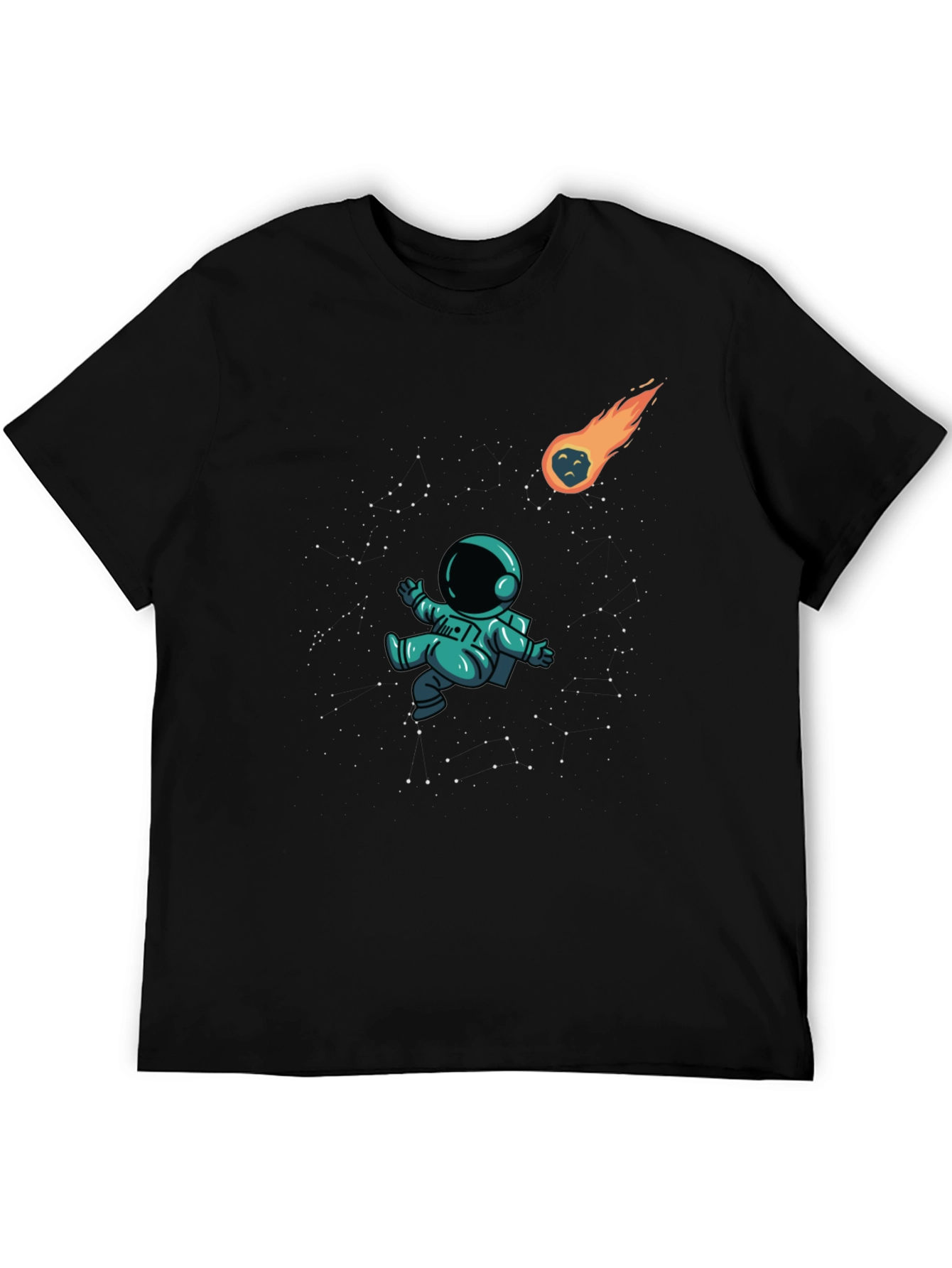 Astronaut in Space Black T-Shirt
