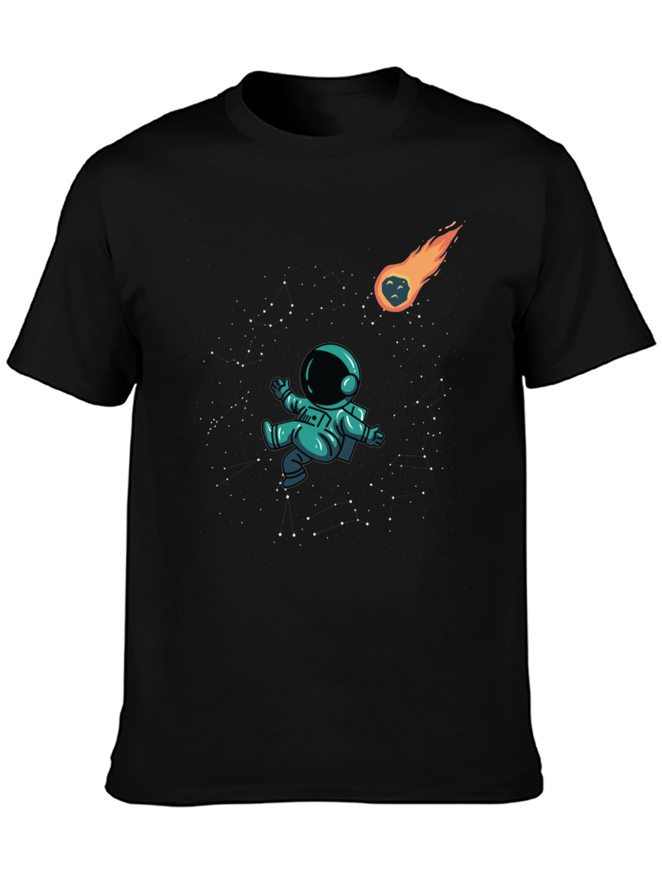 Astronaut in Space Black T-Shirt
