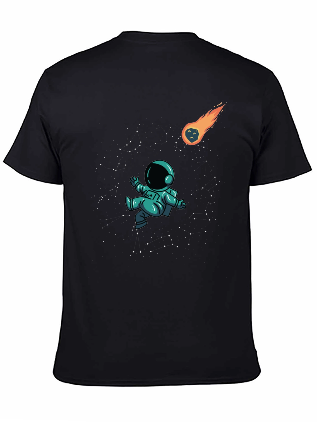 Astronaut in Space Black T-Shirt