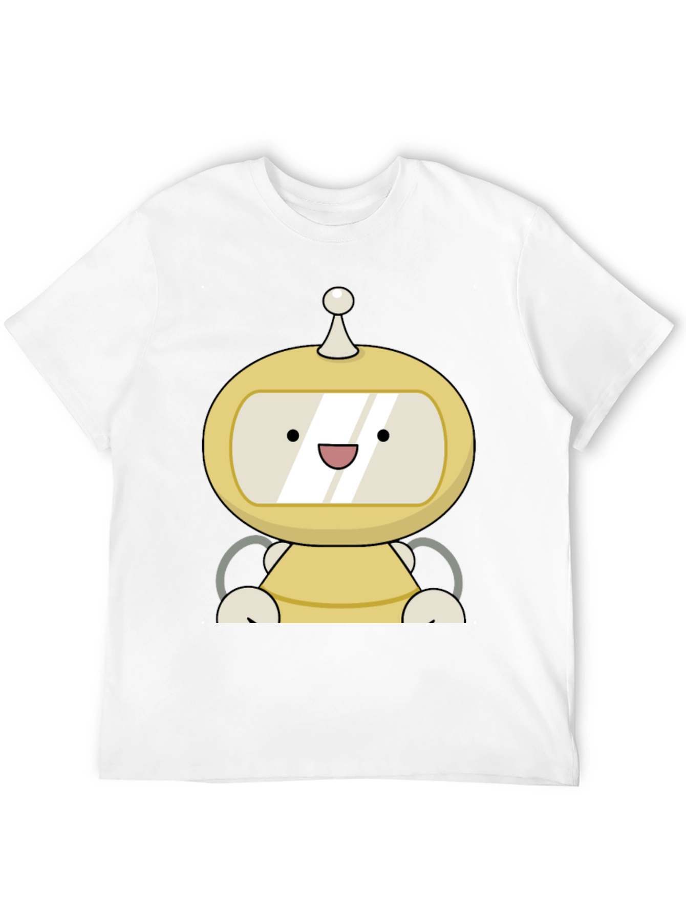 Cute Robot Graphic Black T-Shirt