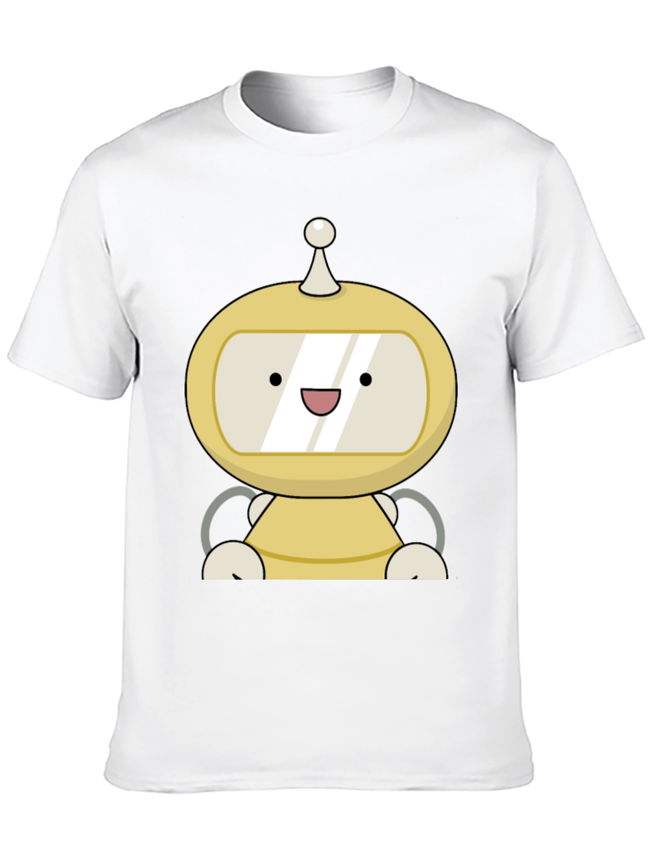 Cute Robot Graphic Black T-Shirt