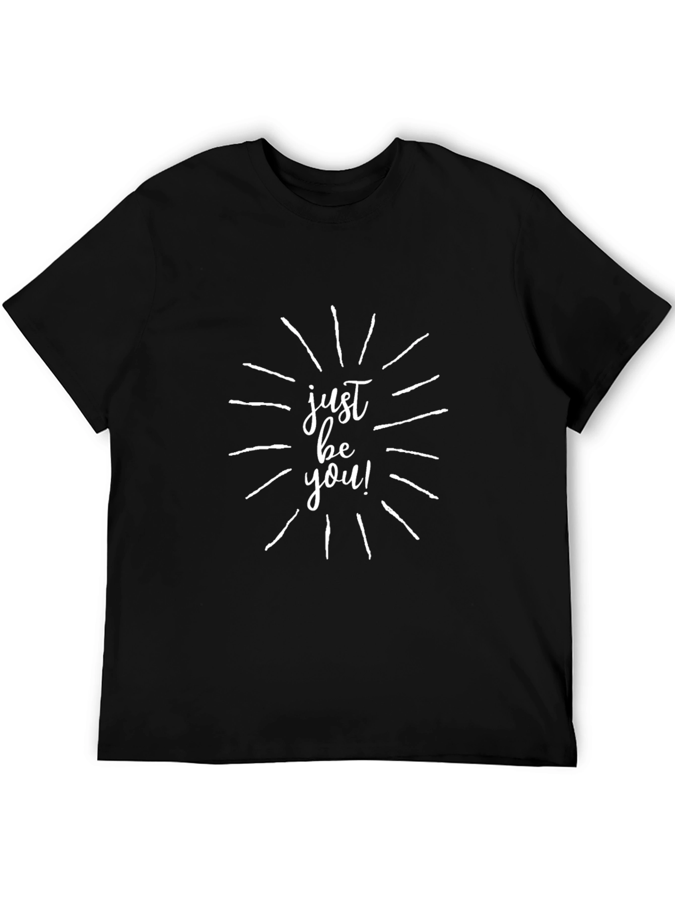 Just Be You Graphic Tee - Black Cotton T-Shirt