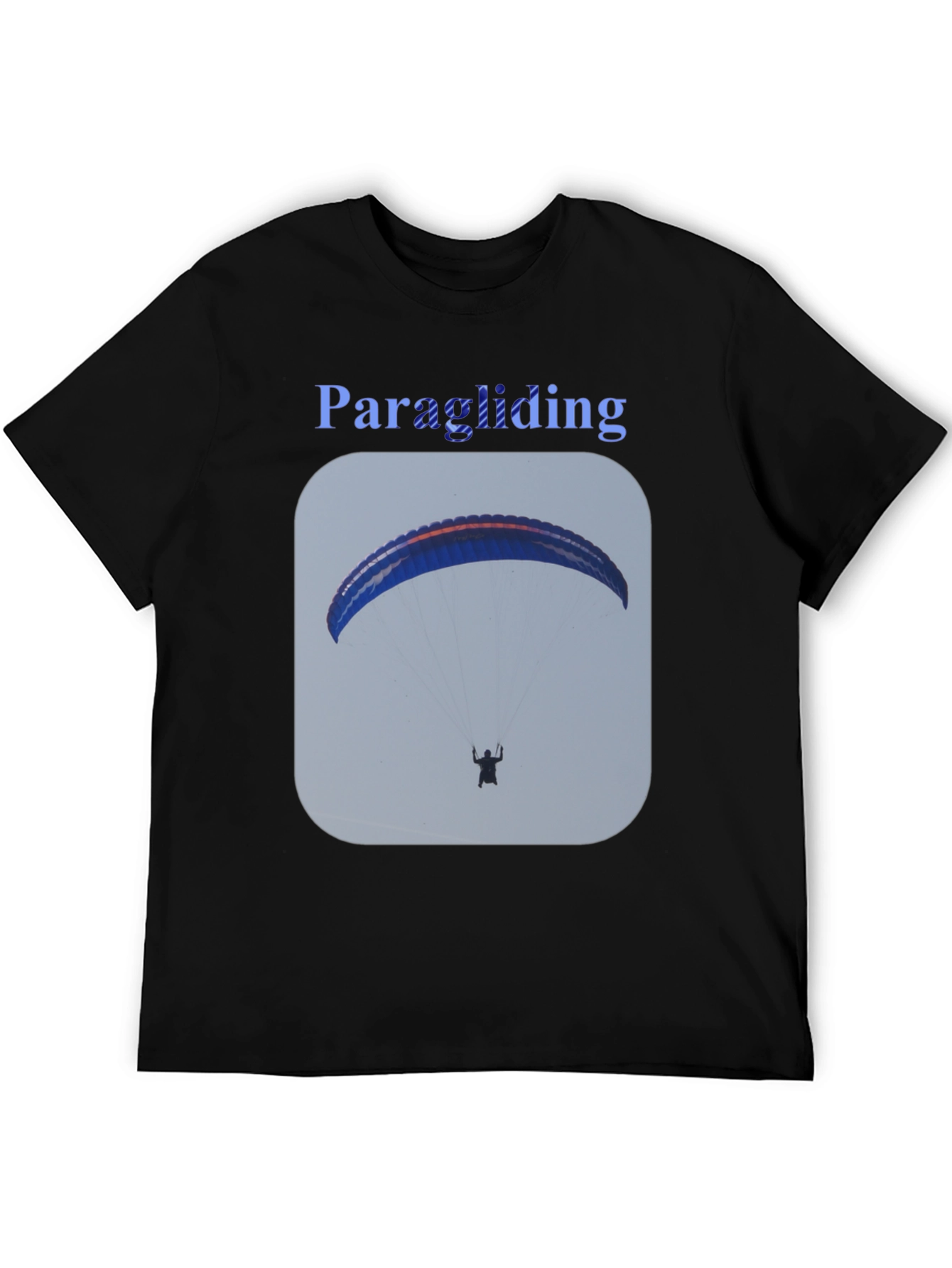 Paragliding Graphic Tee - Black Cotton T-Shirt