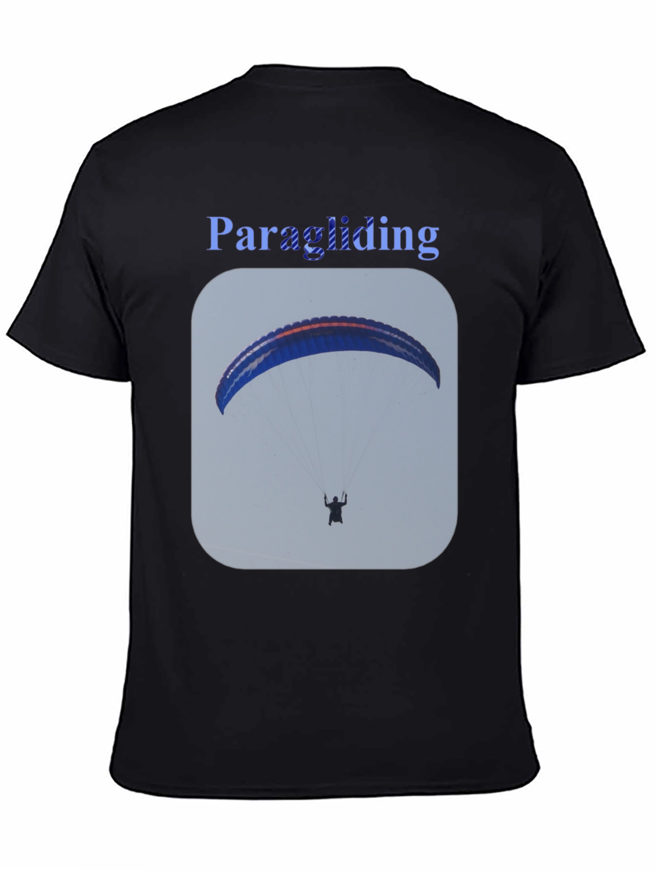 Paragliding Graphic Tee - Black Cotton T-Shirt