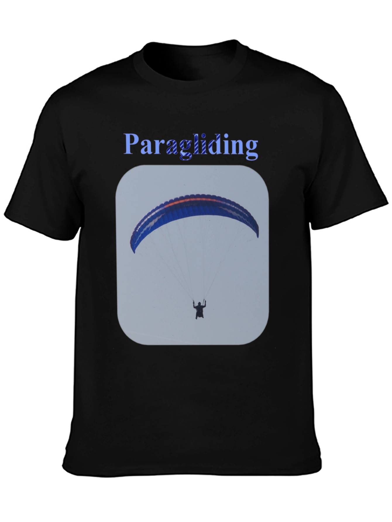 Paragliding Graphic Tee - Black Cotton T-Shirt