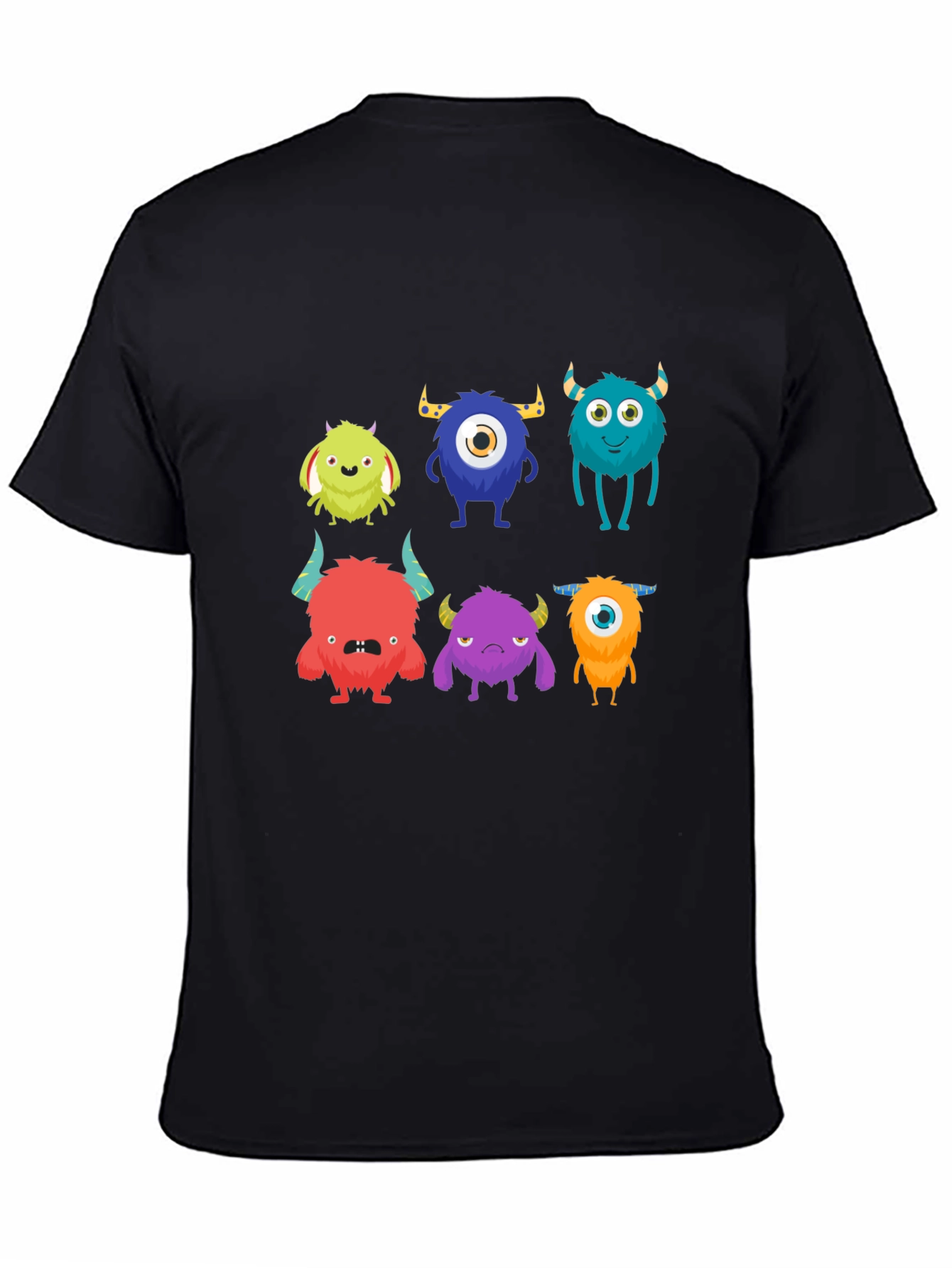 Monster Graphic Tee - Black Cotton T-Shirt