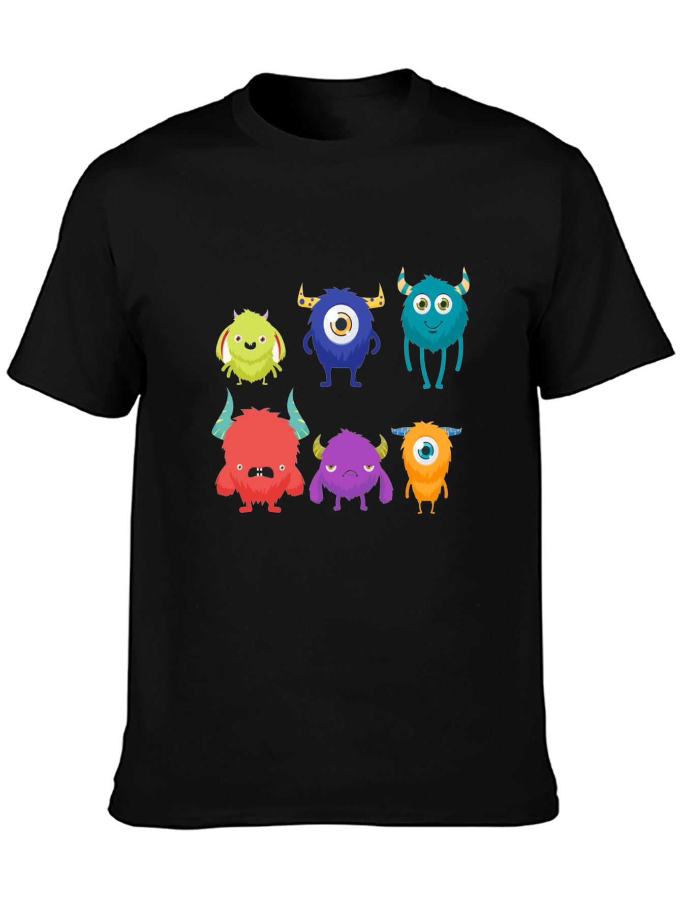 Monster Graphic Tee - Black Cotton T-Shirt