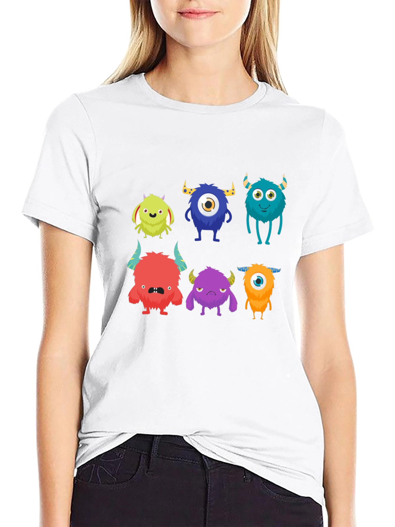 Monster Graphic Tee - Black Cotton T-Shirt