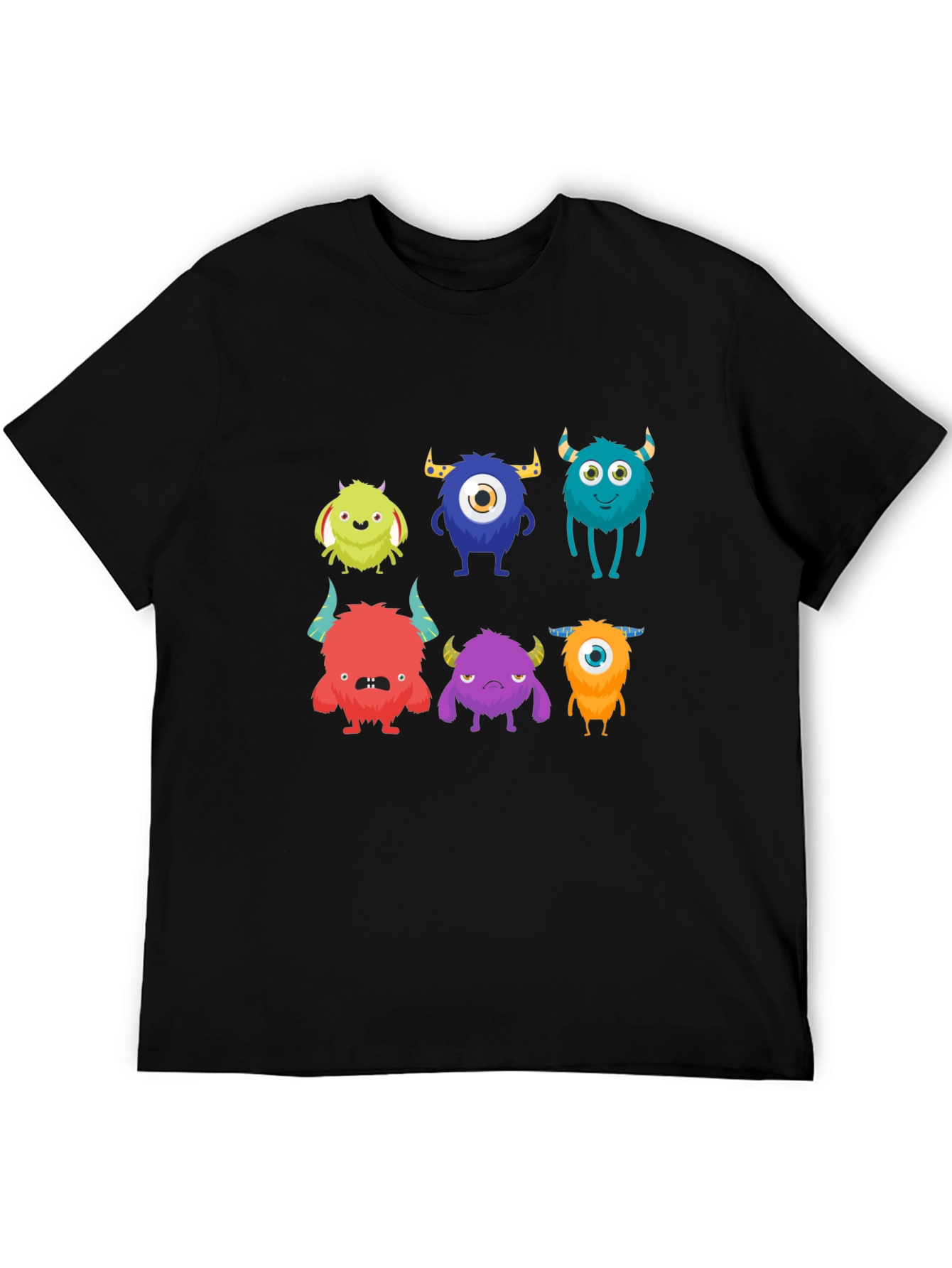 Monster Graphic Tee - Black Cotton T-Shirt