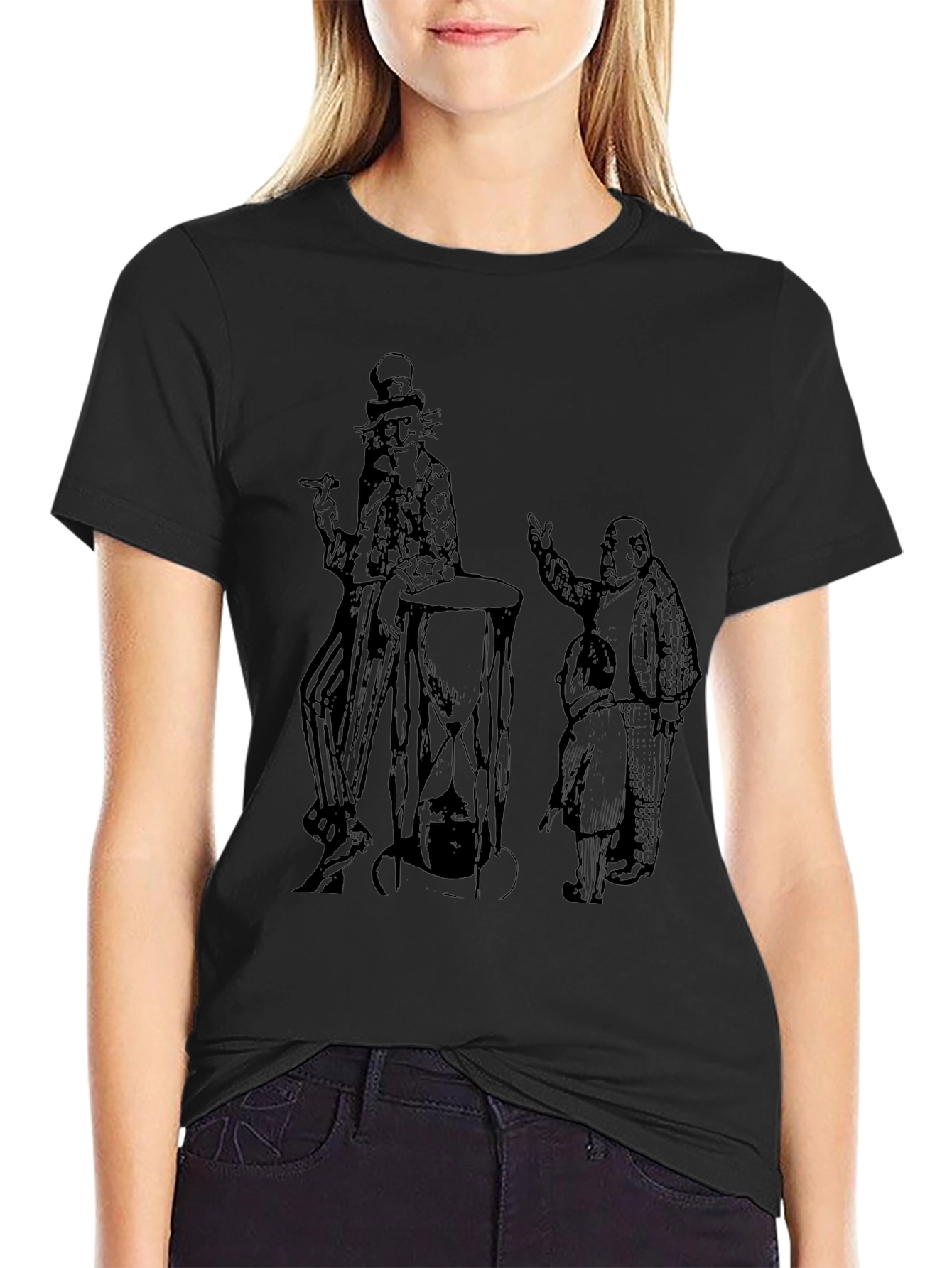 Intriguing Graphic Print Black T-Shirt