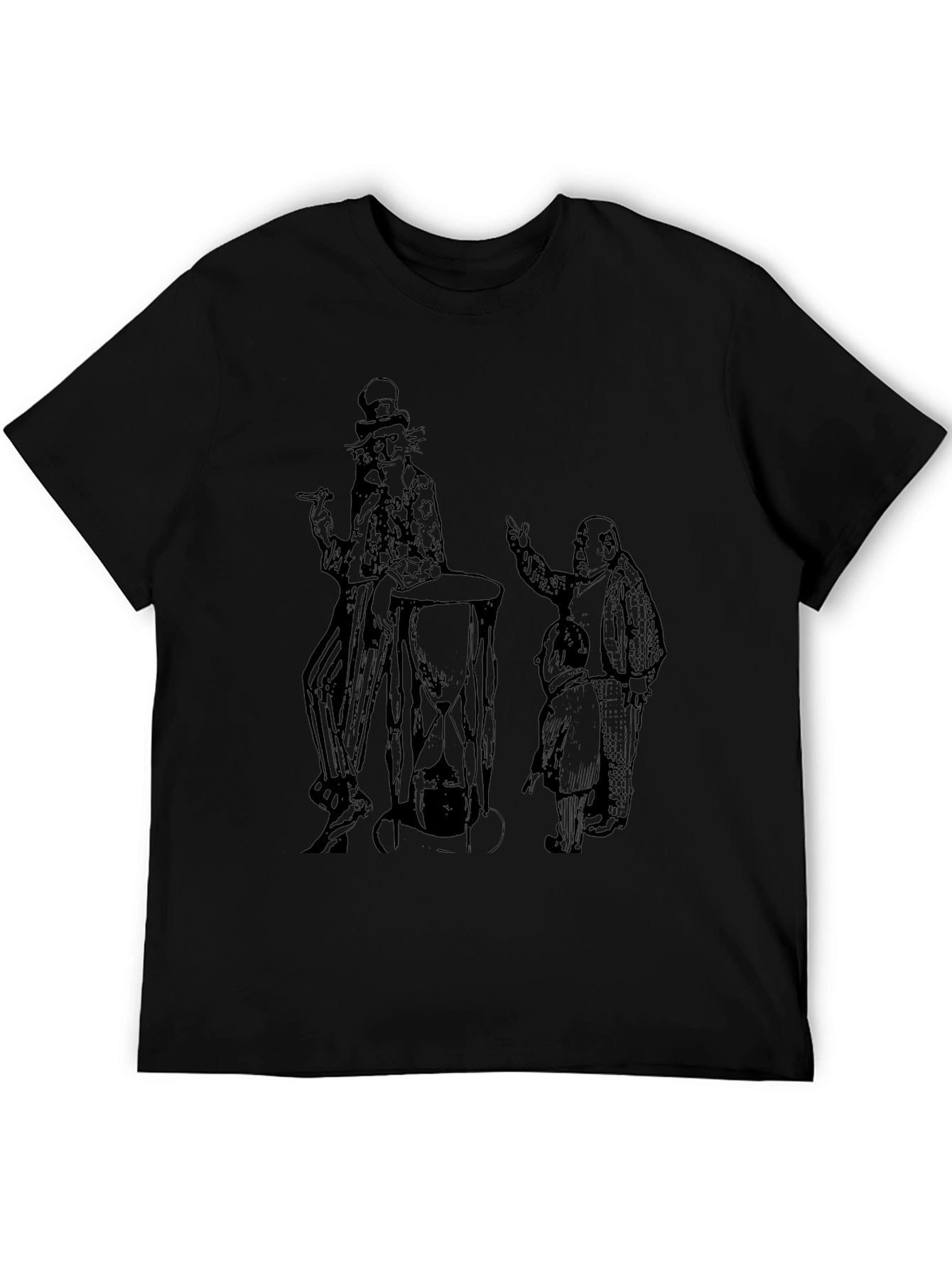 Intriguing Graphic Print Black T-Shirt
