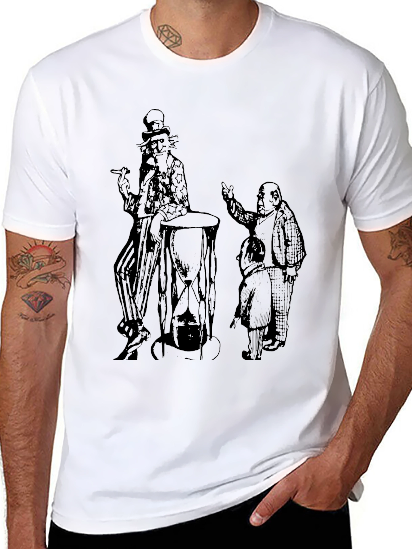 Intriguing Graphic Print Black T-Shirt