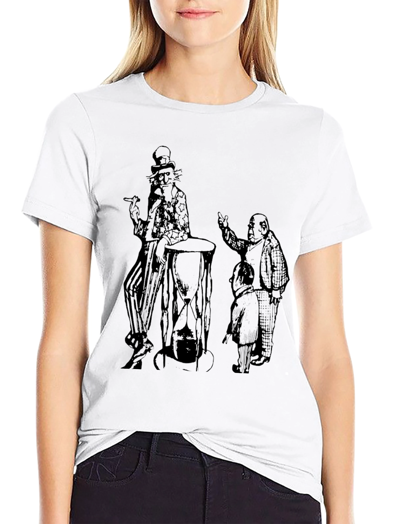 Intriguing Graphic Print Black T-Shirt