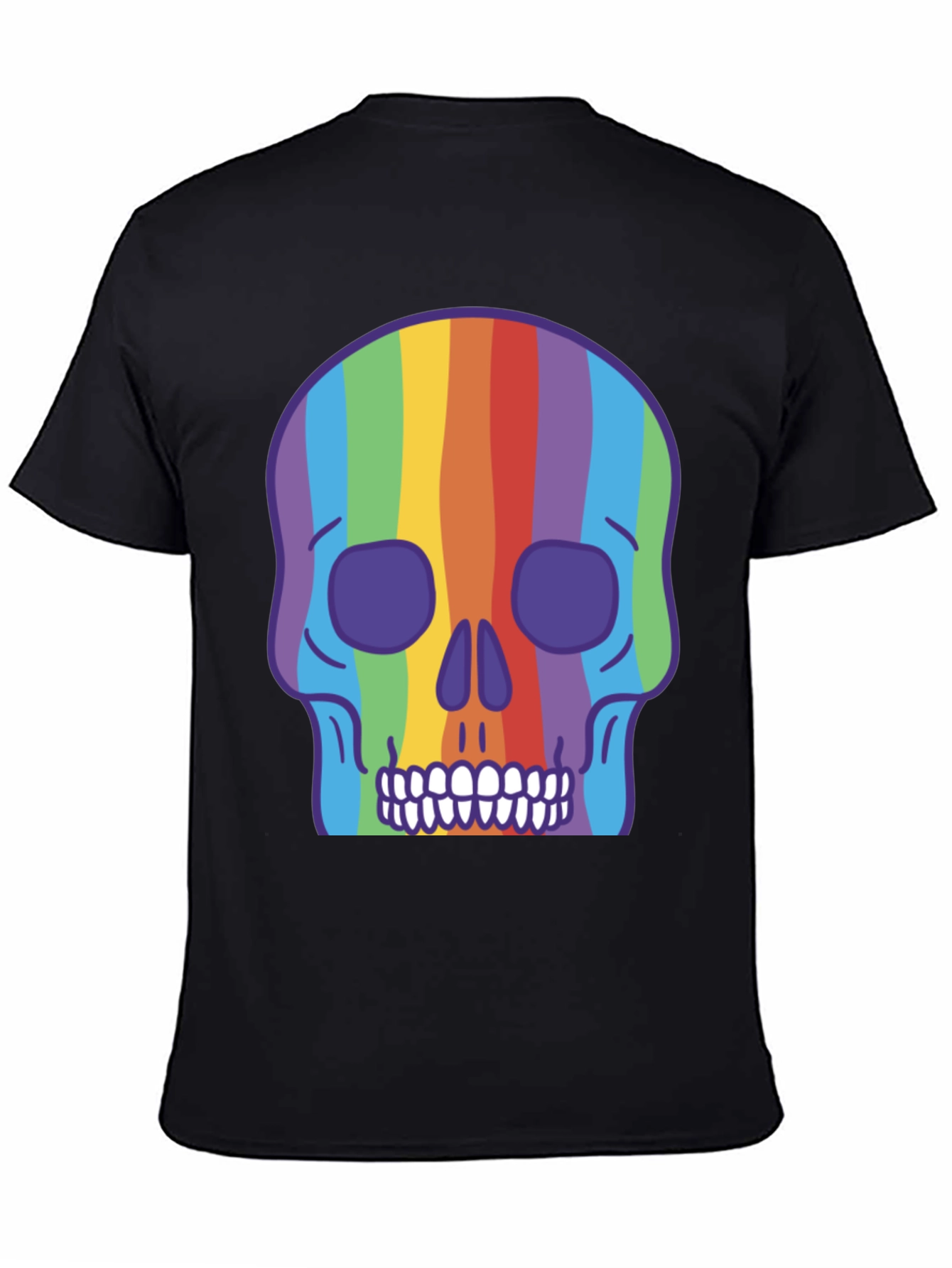Rainbow Skull Graphic Tee - Vibrant & Unique Design
