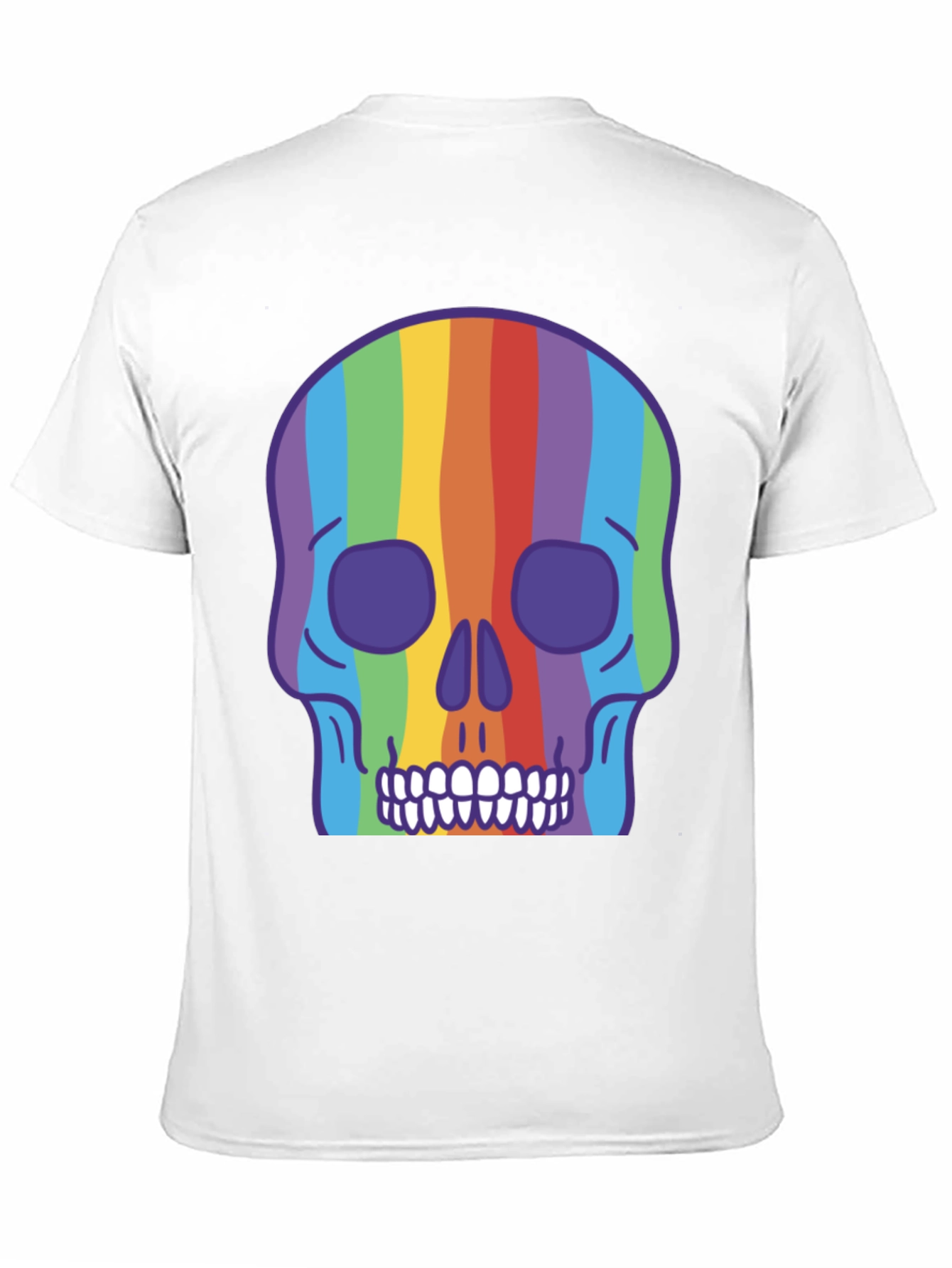 Rainbow Skull Graphic Tee - Vibrant & Unique Design