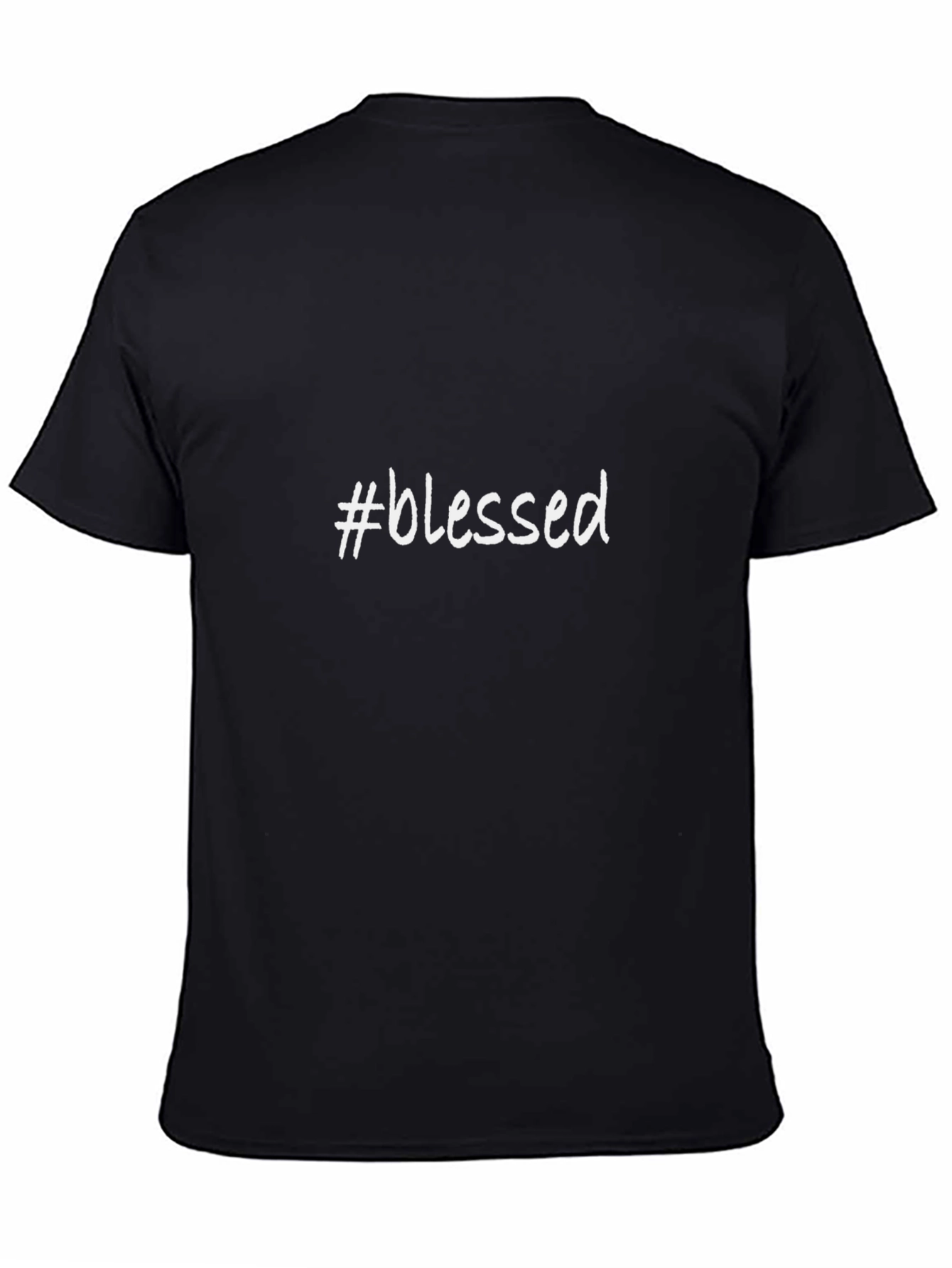 #Blessed Graphic T-Shirt - Black Casual Style