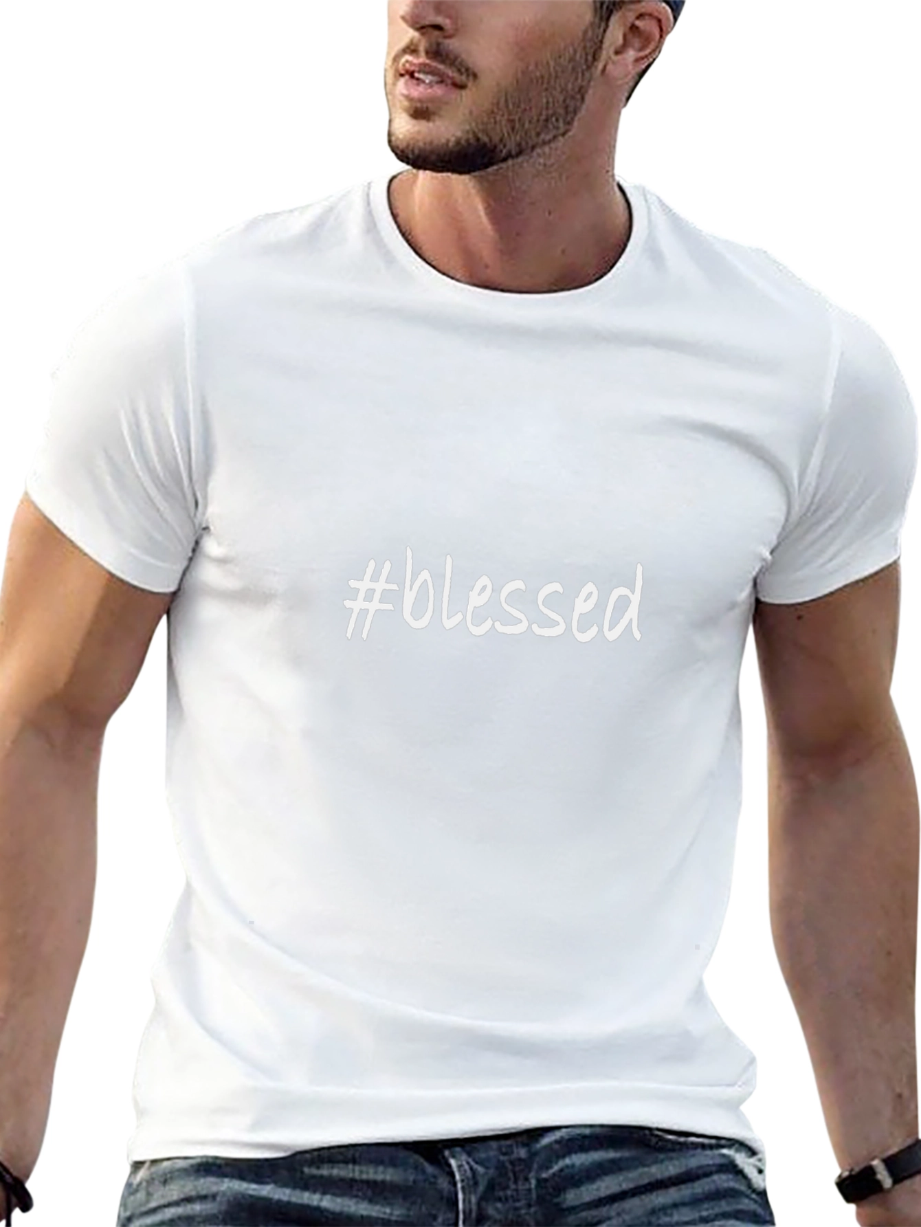 #Blessed Graphic T-Shirt - Black Casual Style